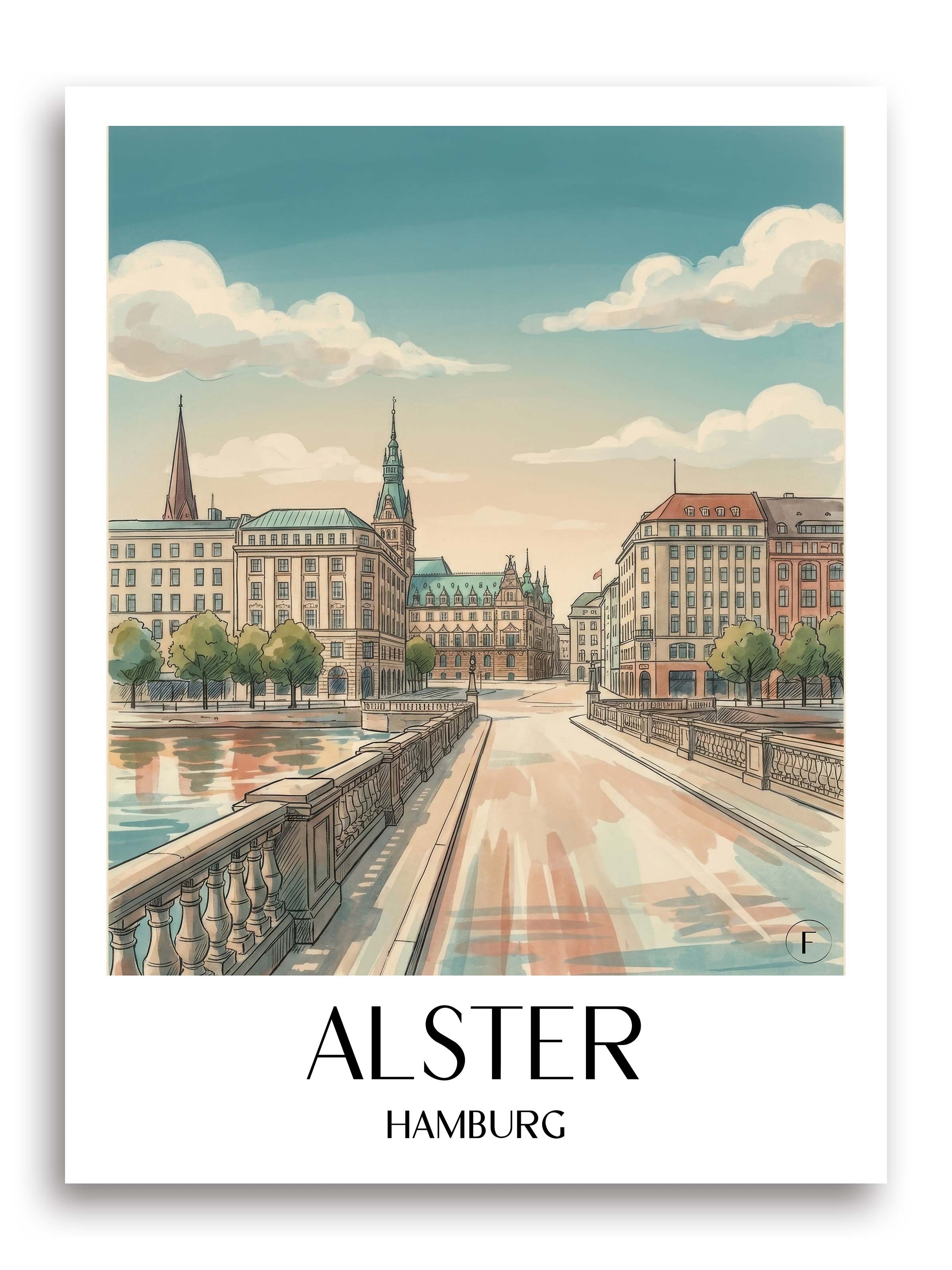 alster-hamburg-deutschland-poster-aquarell