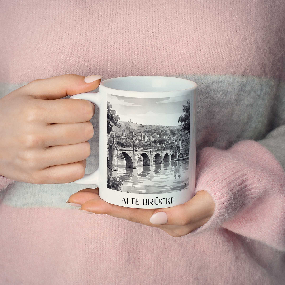 alte-brücke-heidelberg-deutschland-kaffeebecher-aquarell-schwarz-weiss