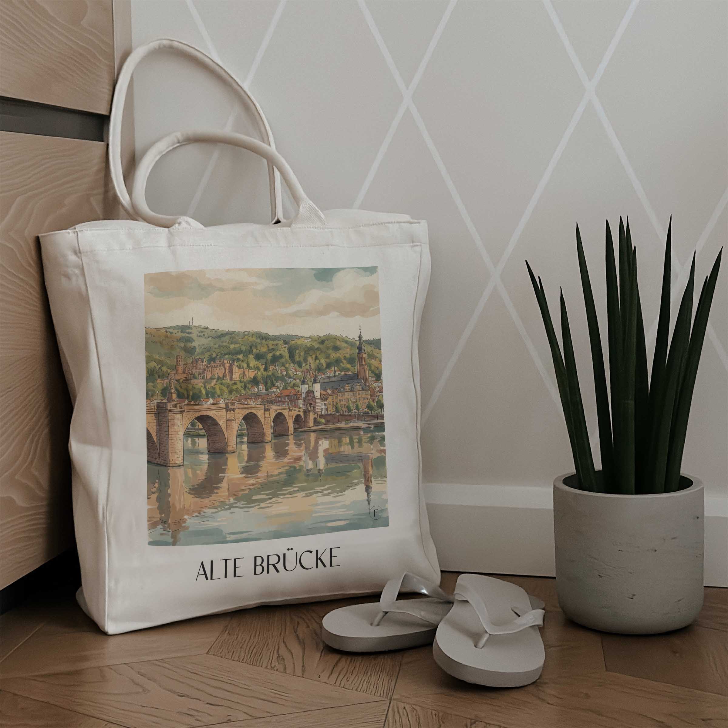alte-brücke-heidelberg-deutschland-einkaufstasche-aquarell