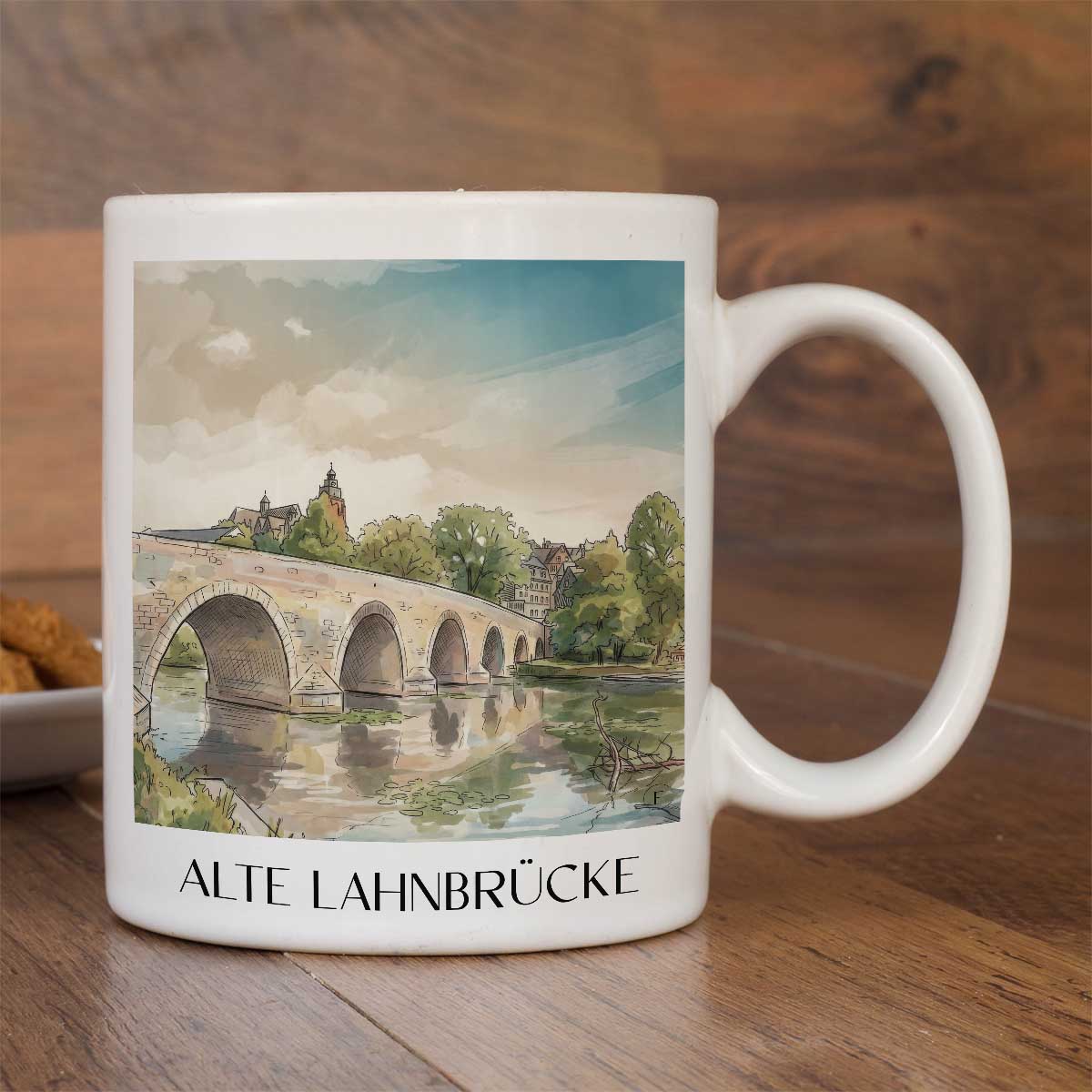alte-lahnbrücke-wetzlar-deutschland-kaffeebecher-aquarell