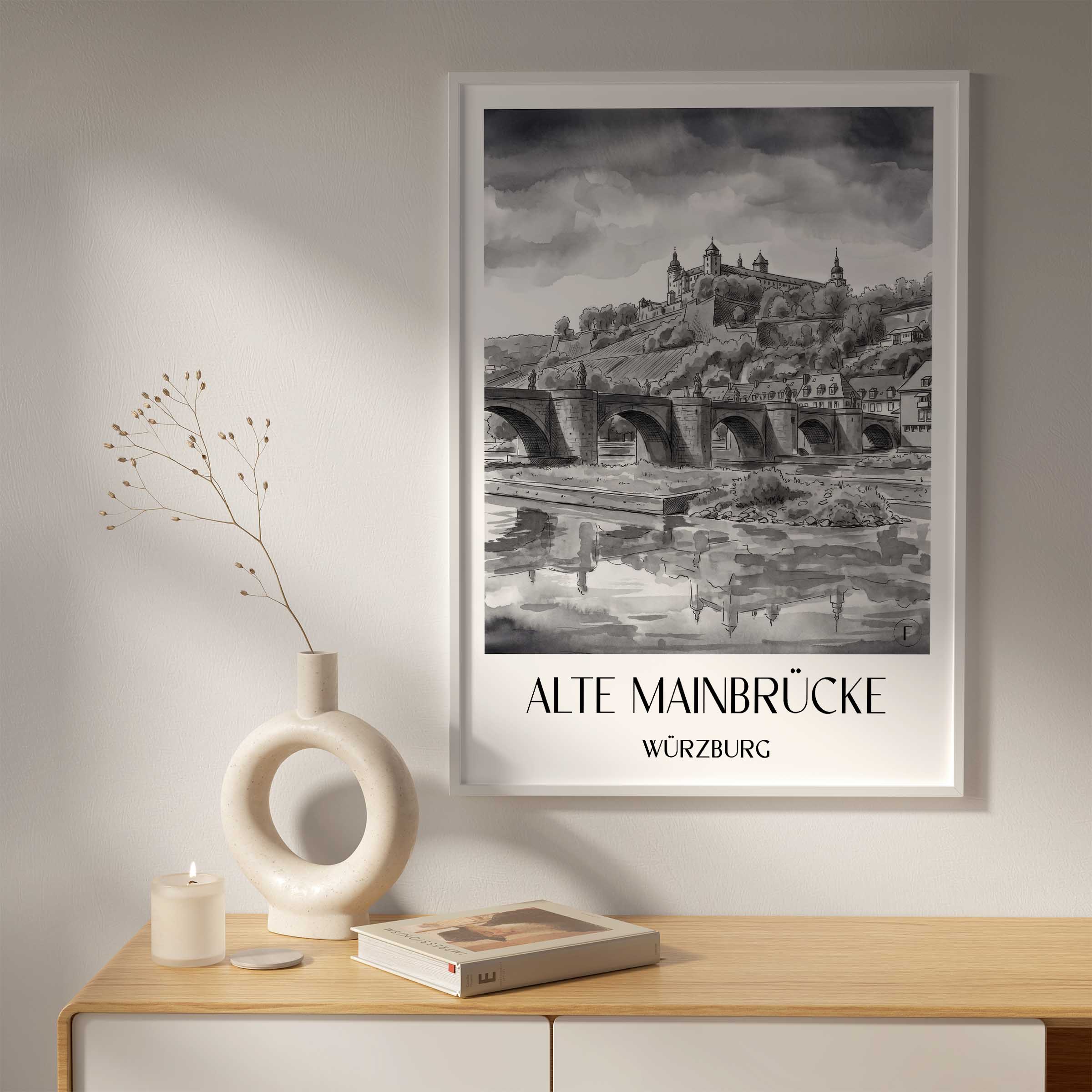 alte-mainbrücke-würzburg-deutschland-poster-aquarell-schwarz-weiss