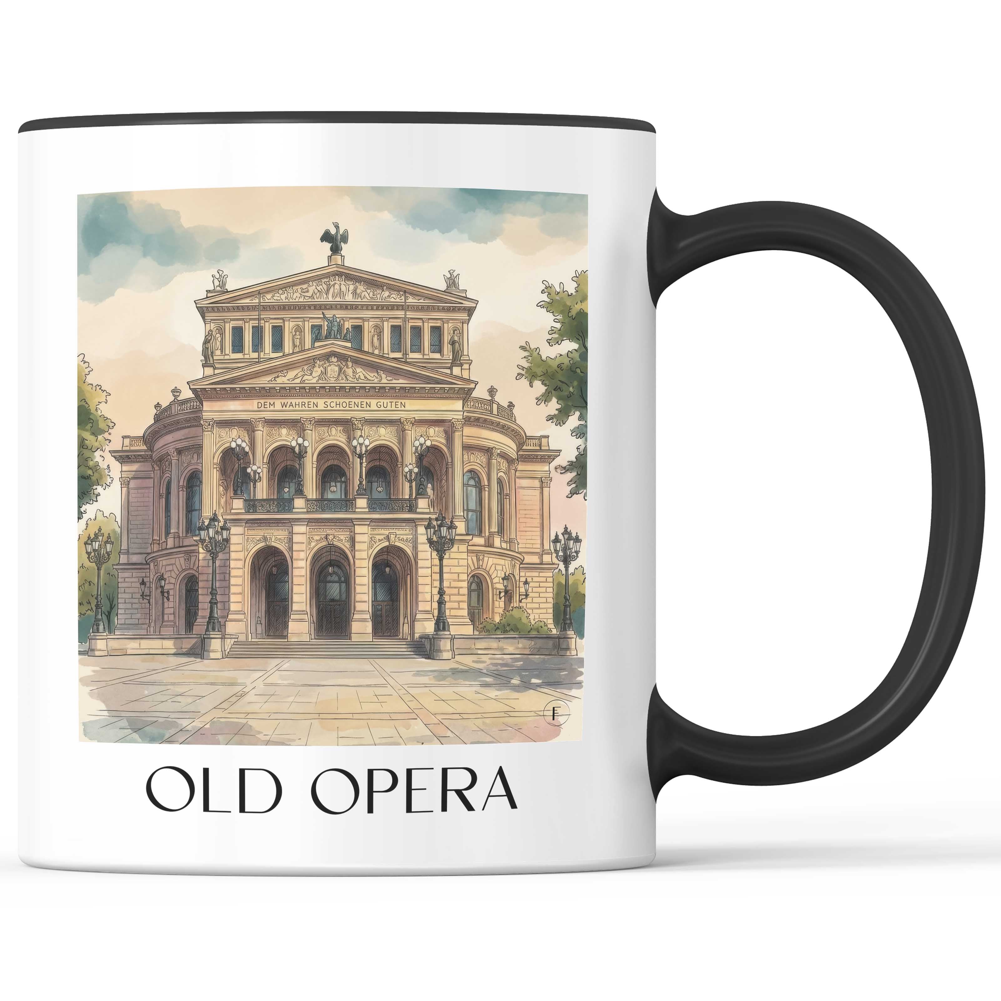 Alte Oper Kaffeebecher - Frankfurt - Deutschland Becher - Kaffeetasse im Aquarell Stil - favplace