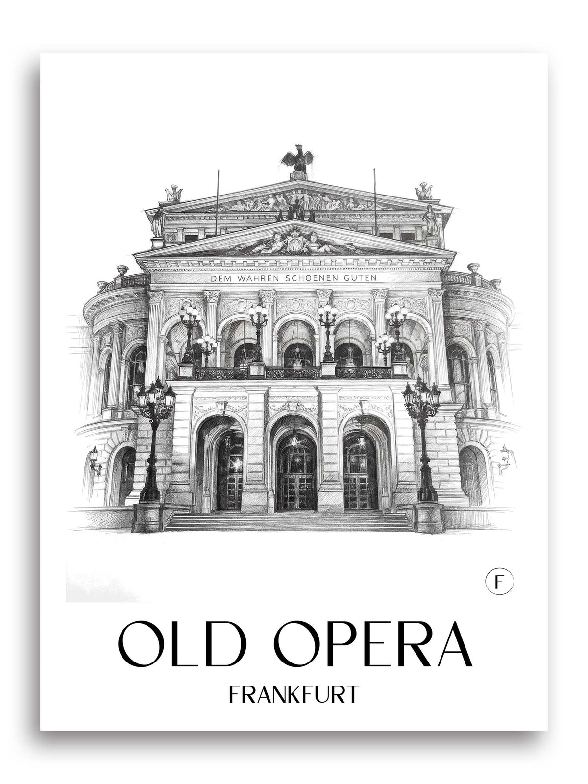 Alte Oper Poster - Frankfurt - Deutschland Kunstdruck - Zeichnung von A4 bis A1 - favplace