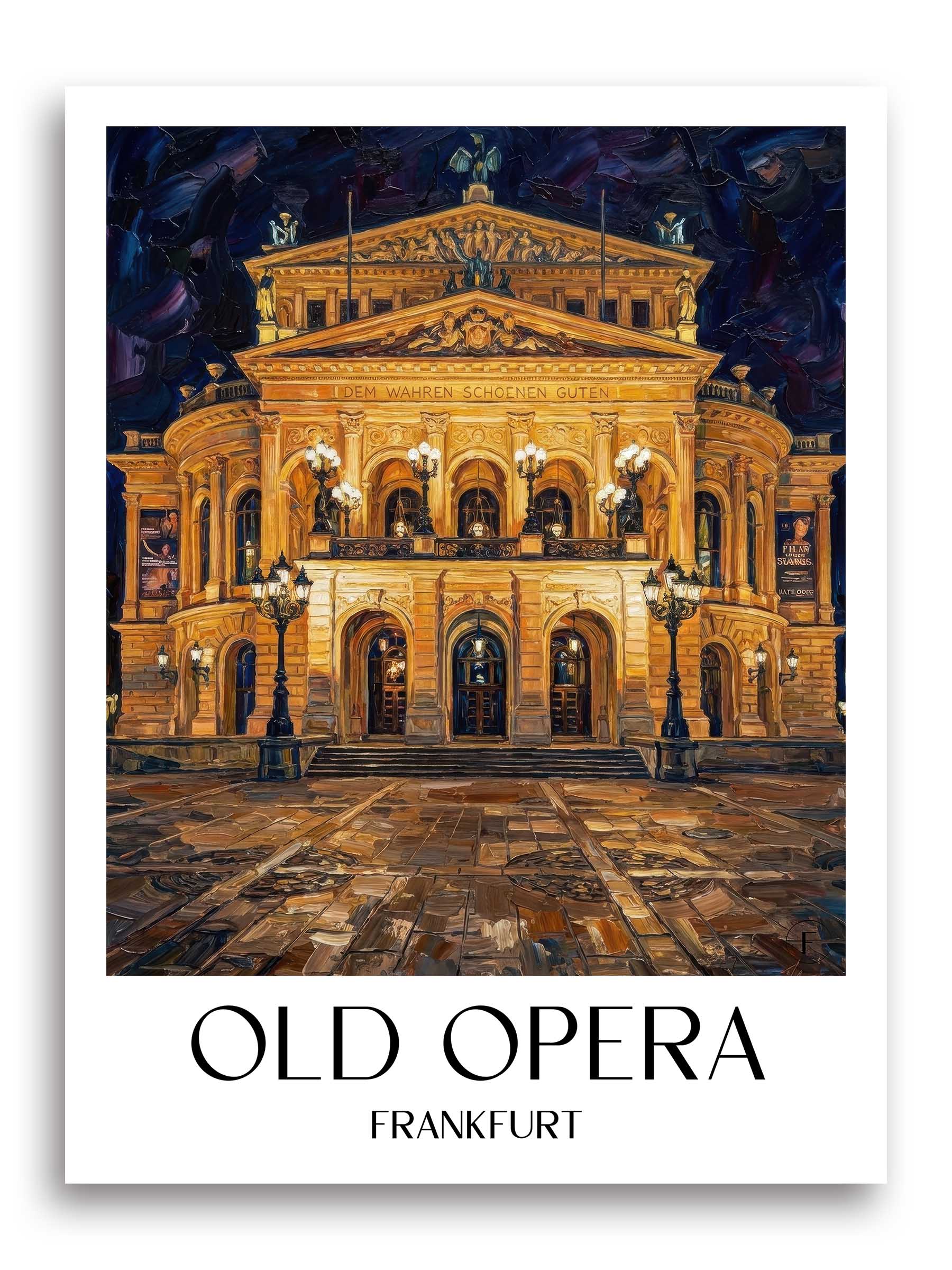Alte Oper Poster - Frankfurt - Deutschland Kunstdruck - Ölgemälde von A4 bis A1 - favplace