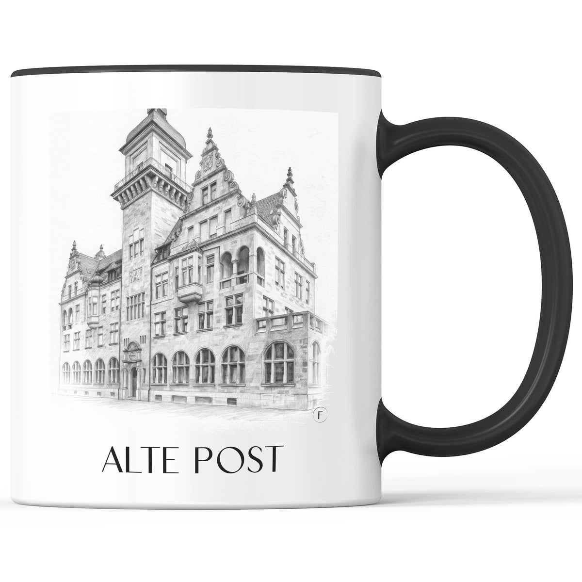 alte-post-heilbronn-deutschland-kaffeebecher-bleistift-zeichnung-drawing