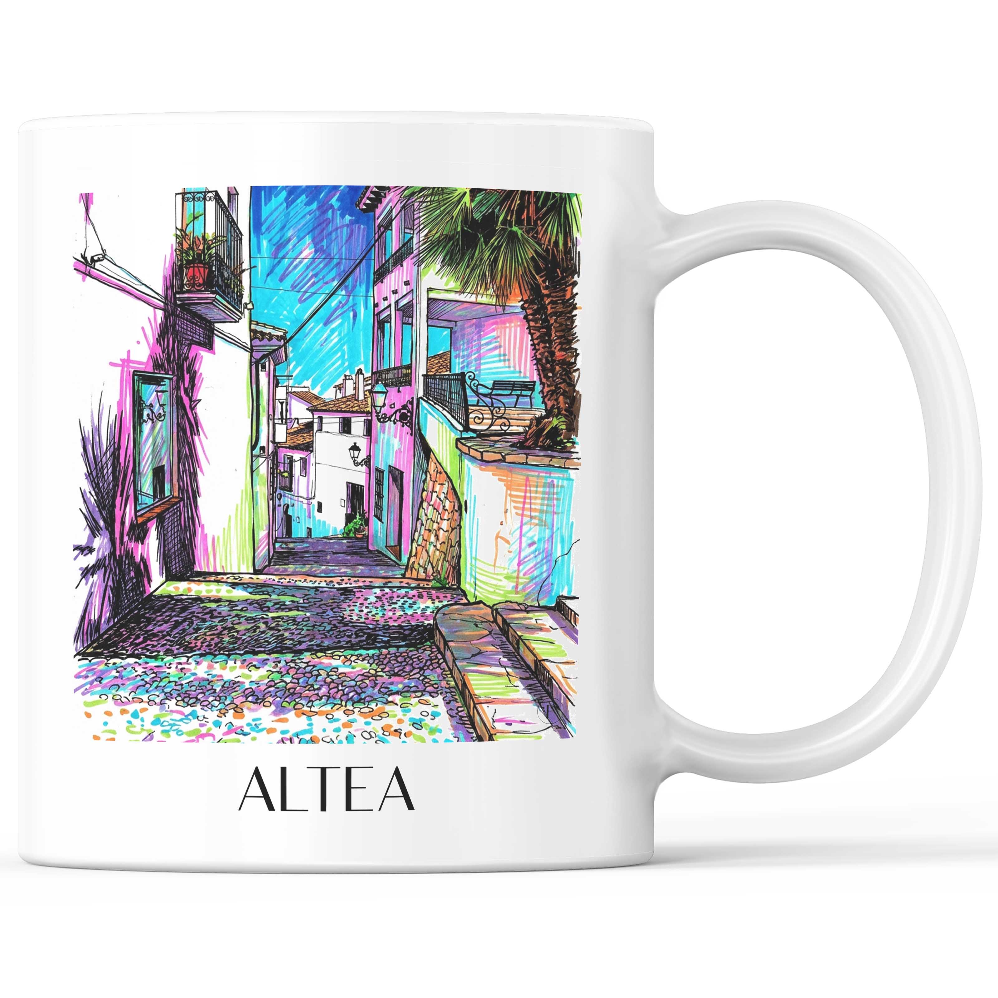 Altea Kaffeebecher - Spanien - Spanien Becher - Kaffeetasse im Tag Graffiti Stil - favplace