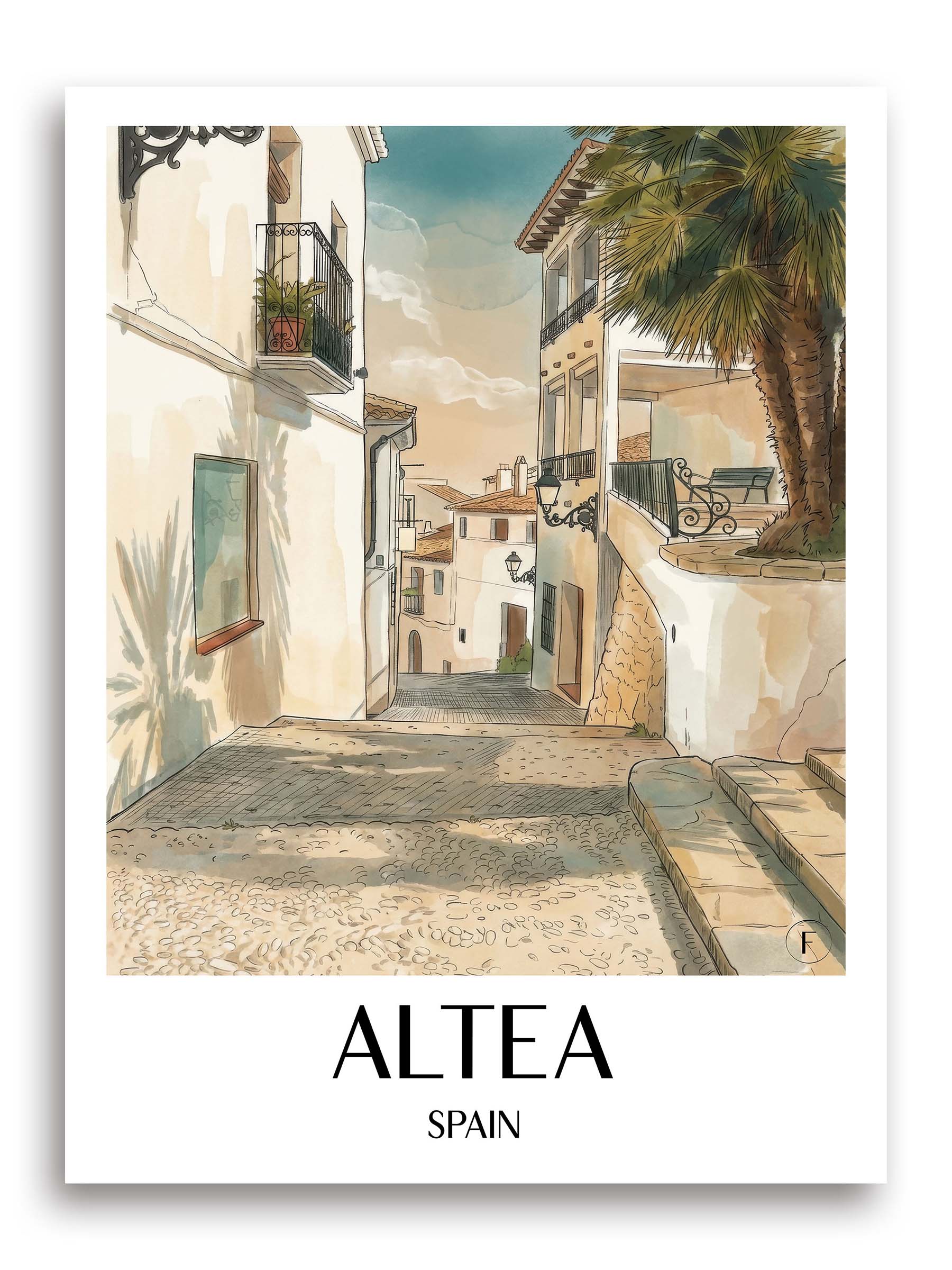 Altea Poster - Spanien - Spanien Kunstdruck - Aquarell von A4 bis A1 - favplace