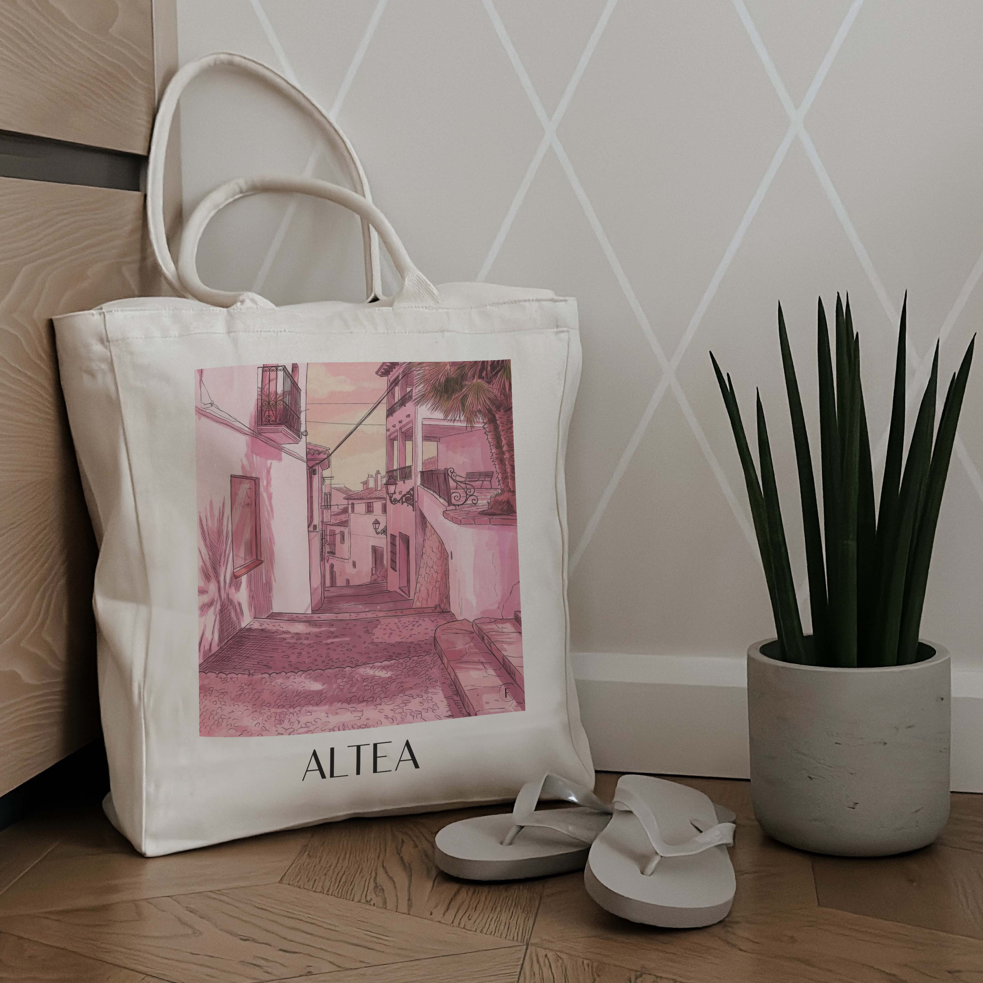 altea-spanien-spanien-einkaufstasche-aquarell-pink-rosa