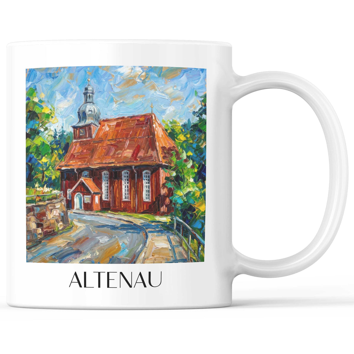 Altenau Kaffeebecher - Oberharz - Deutschland Becher - Kaffeetasse im Ölgemälde Stil - favplace