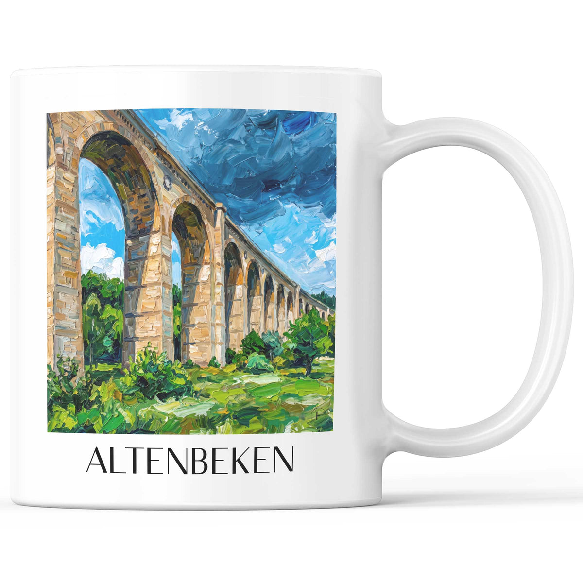 Altenbeken Kaffeebecher - Eggegebirge - Deutschland Becher - Kaffeetasse im Ölgemälde Stil - favplace