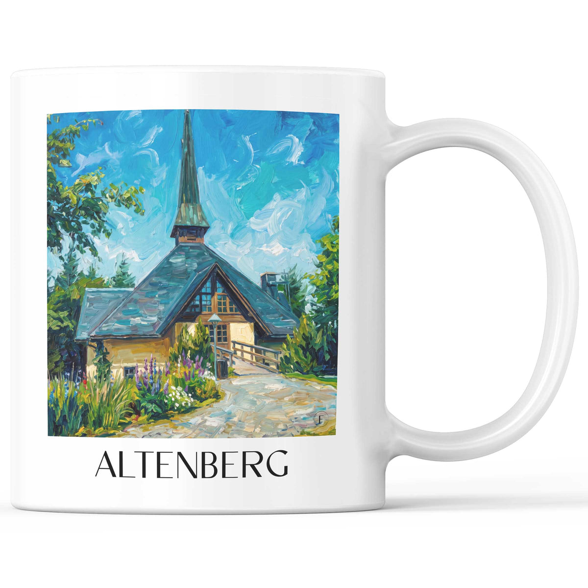 Altenberg Kaffeebecher - Osterzgebirge - Deutschland Becher - Kaffeetasse im Ölgemälde Stil