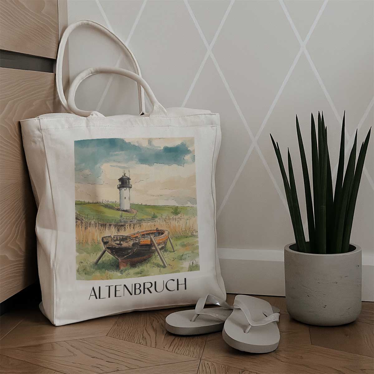 altenbruch-nordseeküste-deutschland-einkaufstasche-aquarell
