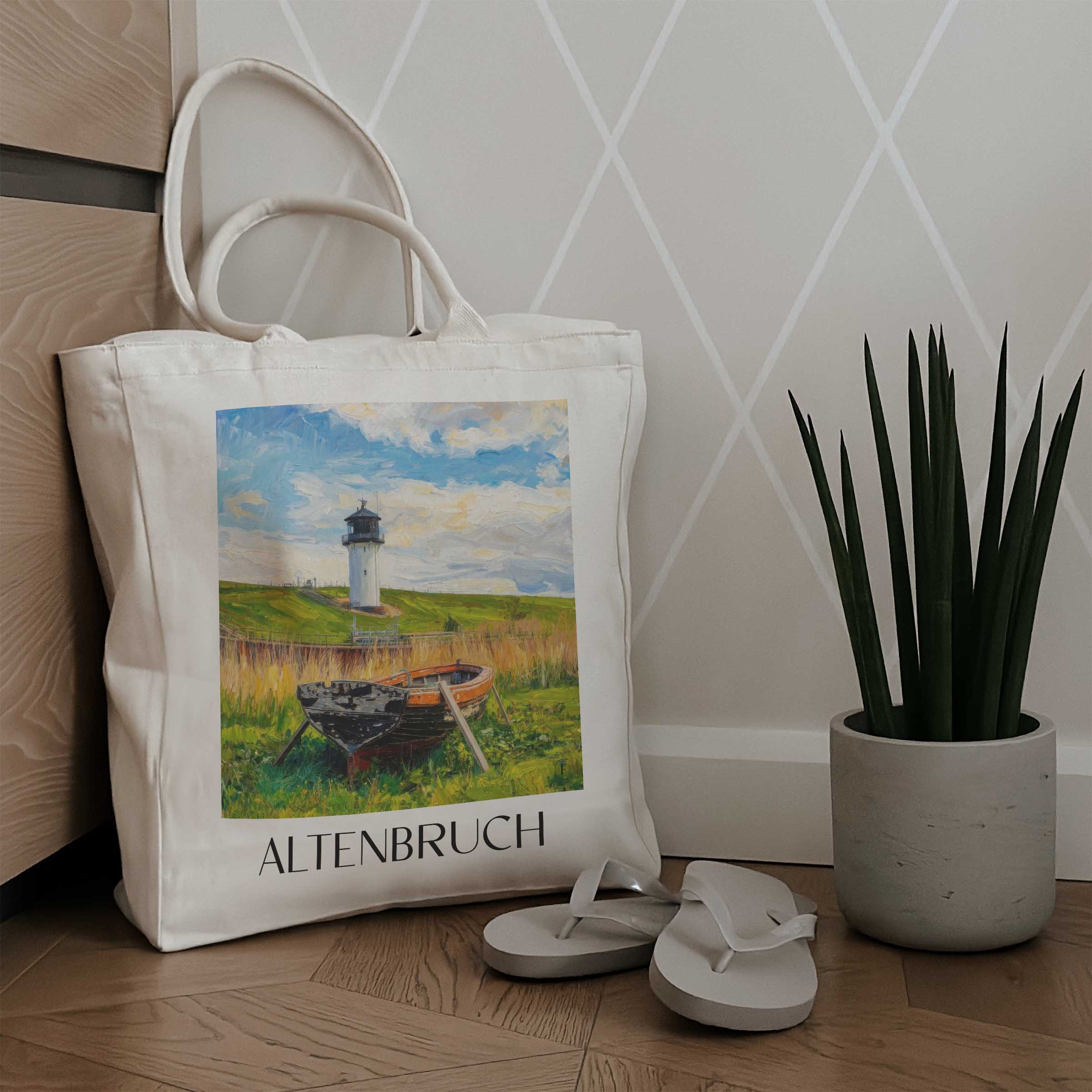 altenbruch-nordseeküste-deutschland-einkaufstasche-oil-painting-oelgemaelde