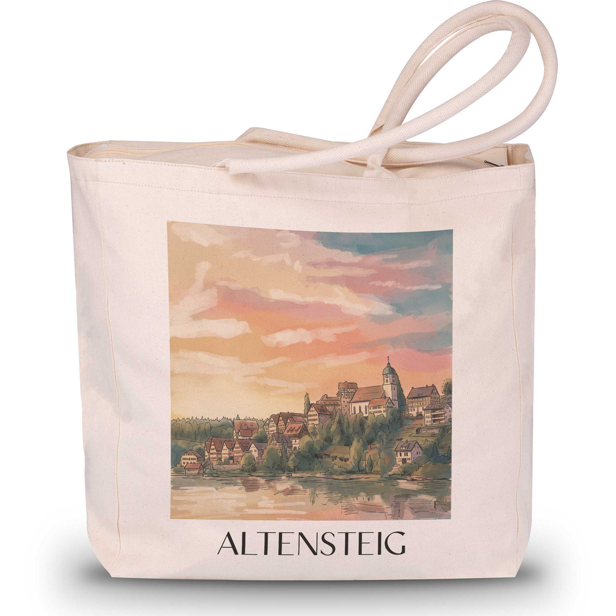 altensteig-nordschwarzwald-deutschland-einkaufstasche-aquarell