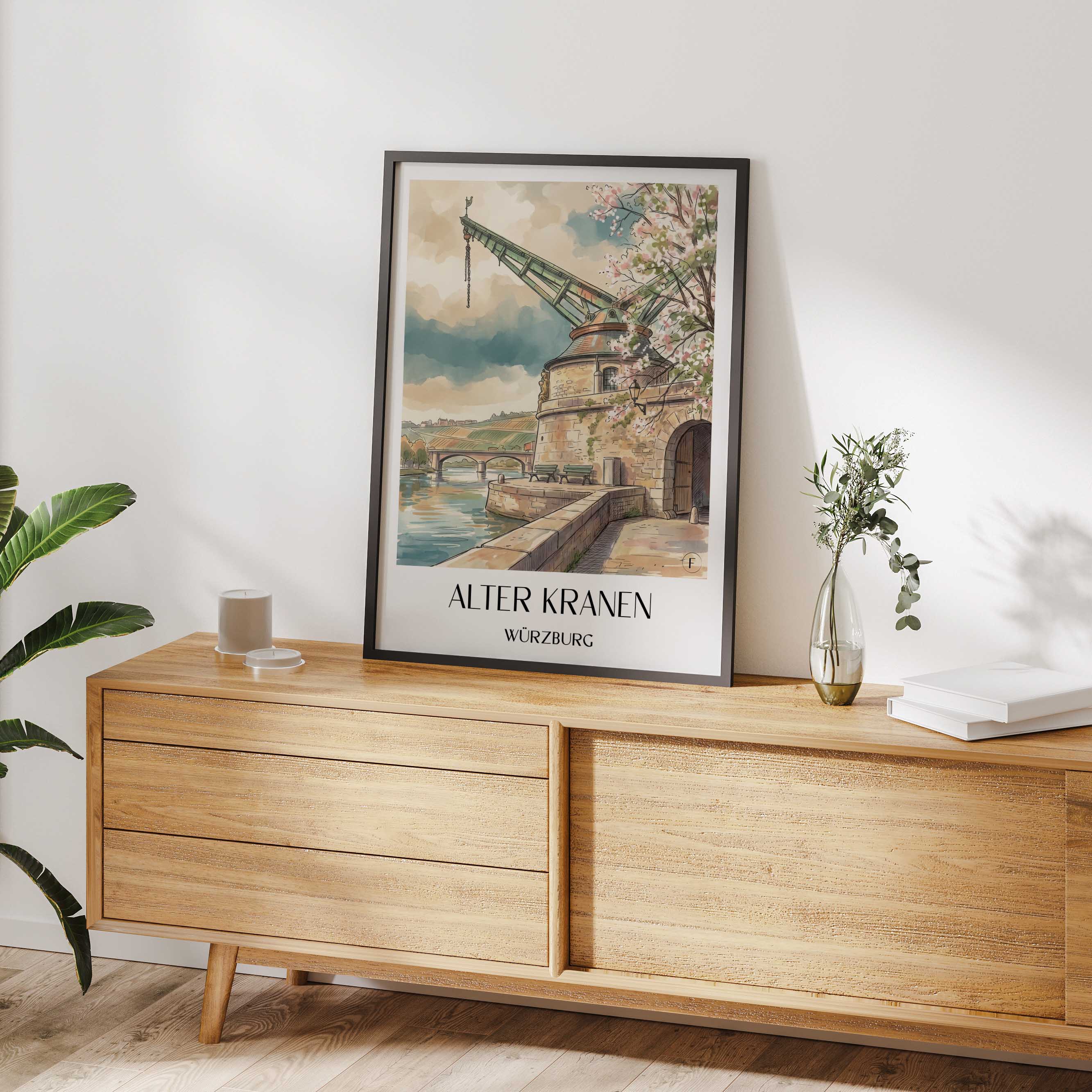 alter-kranen-würzburg-deutschland-poster-aquarell