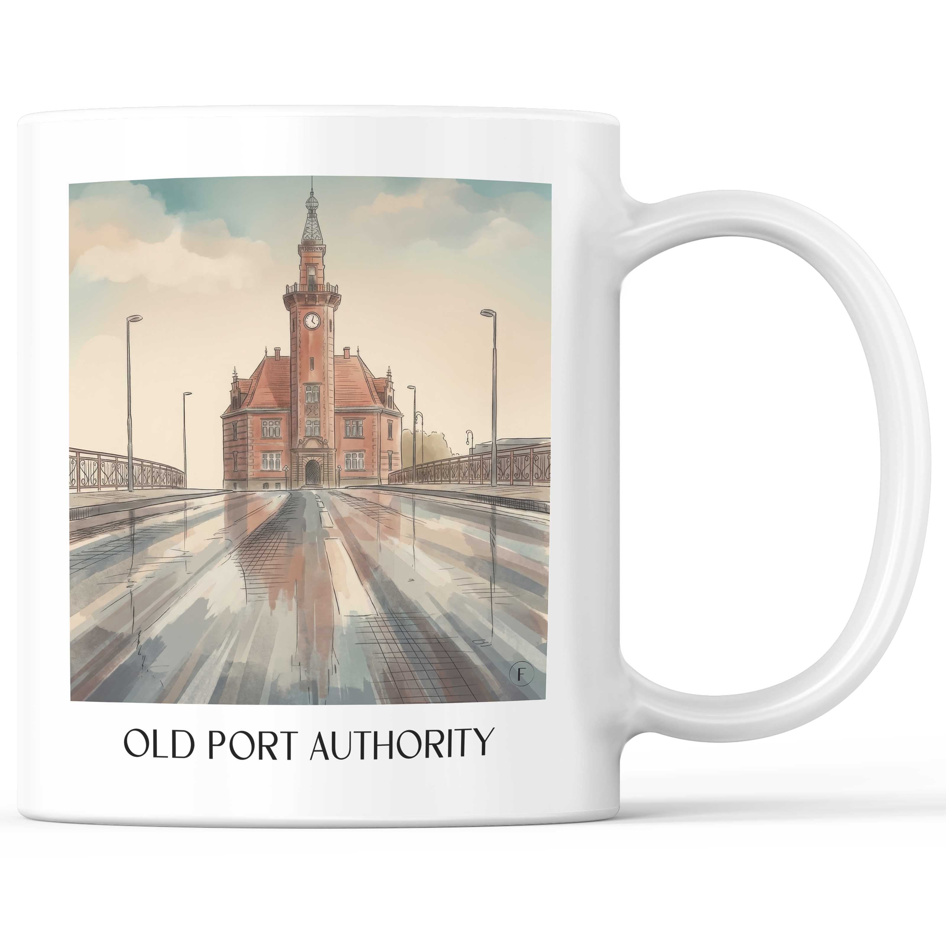 Altes Hafenamt Kaffeebecher - Dortmund - Deutschland Becher - Kaffeetasse im Aquarell Stil - favplace