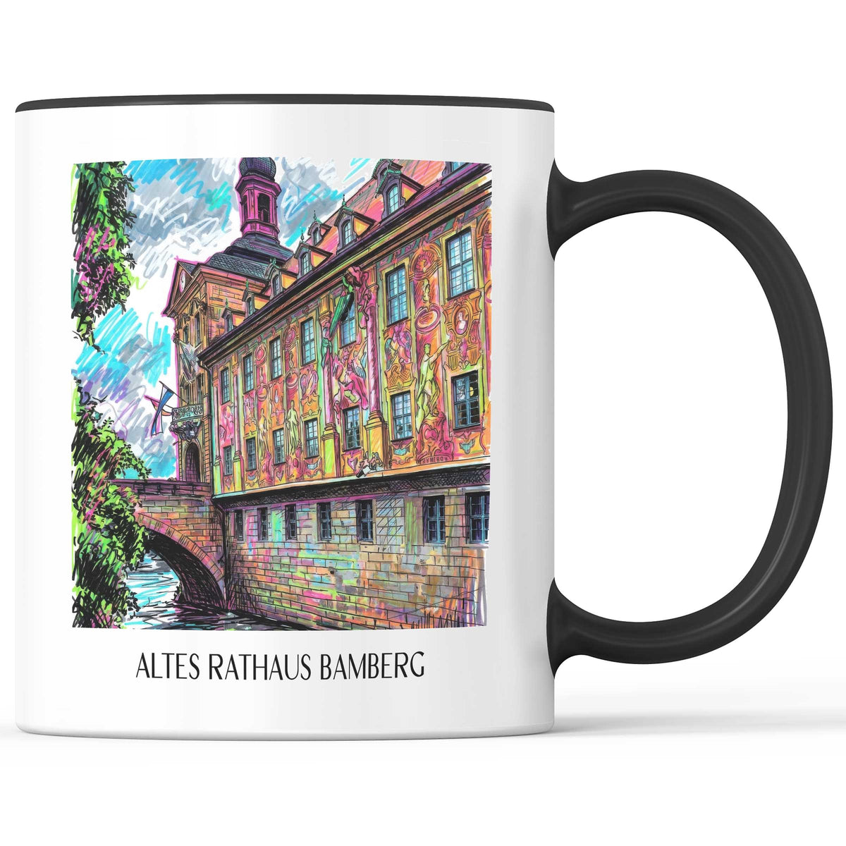 altes-rathaus-bamberg-deutschland-kaffeebecher-graffiti