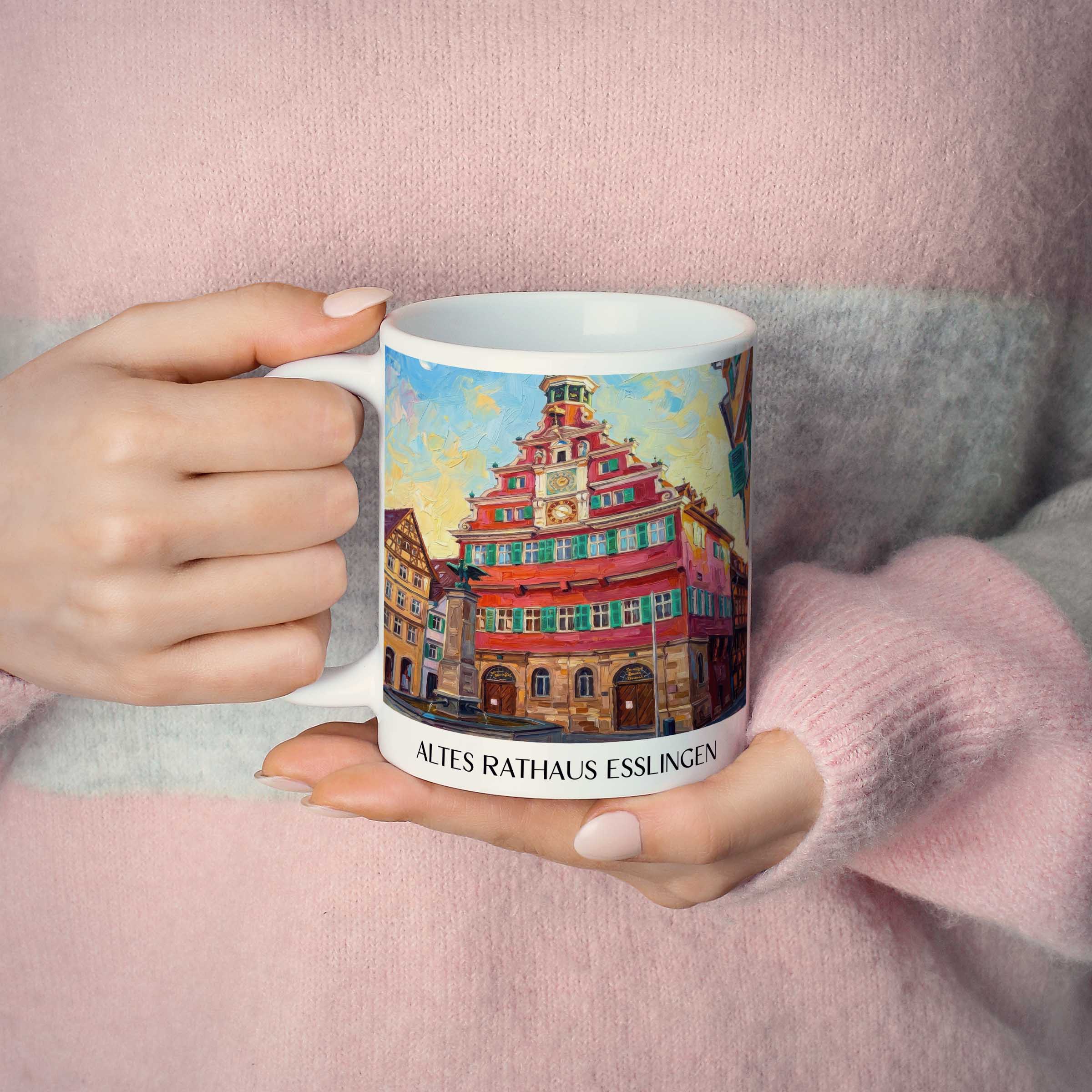altes-rathaus-esslingen-am-neckar-deutschland-kaffeebecher-oil-painting-oelgemaelde