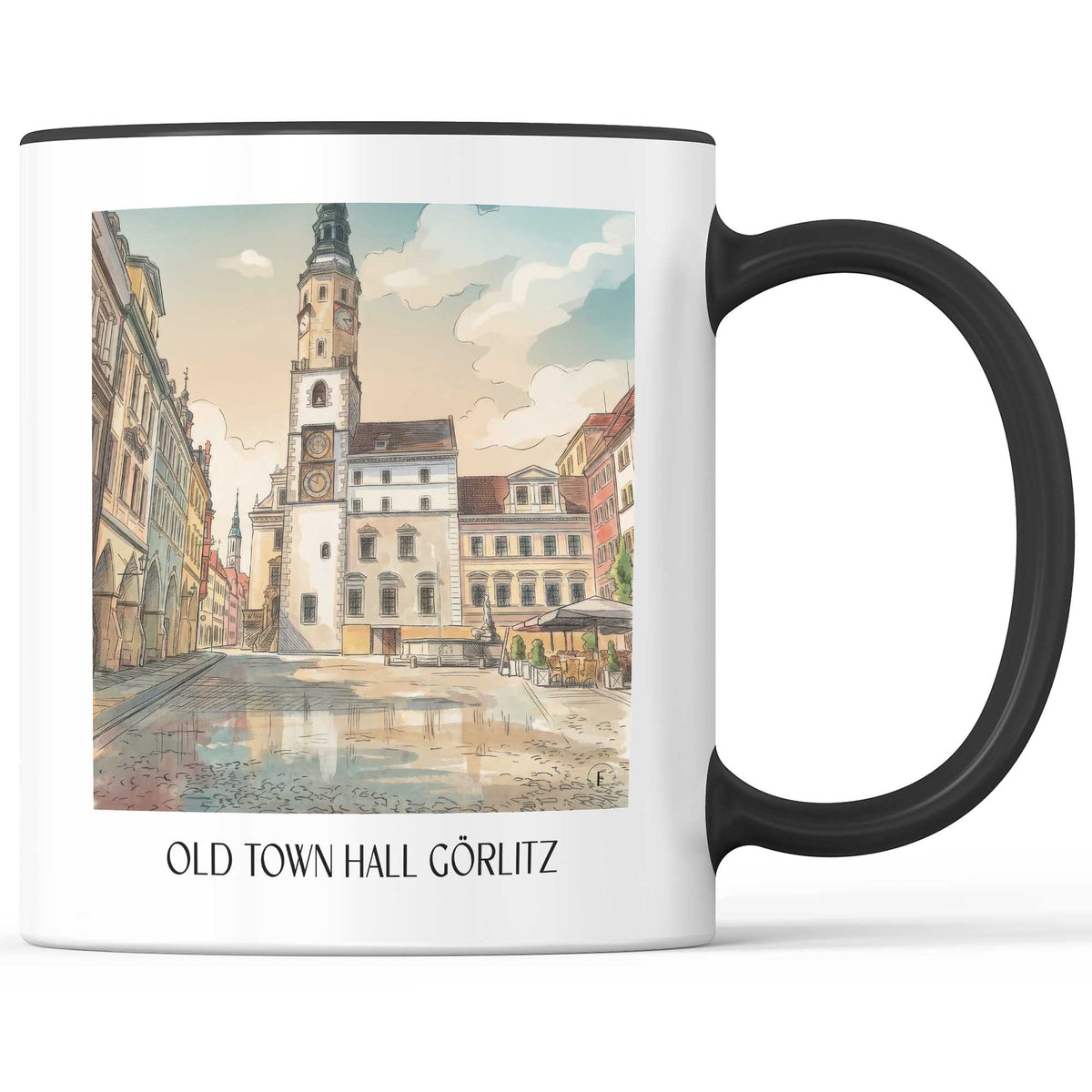 Altes Rathaus Kaffeebecher - Görlitz - Deutschland Becher - Kaffeetasse im Aquarell Stil - favplace