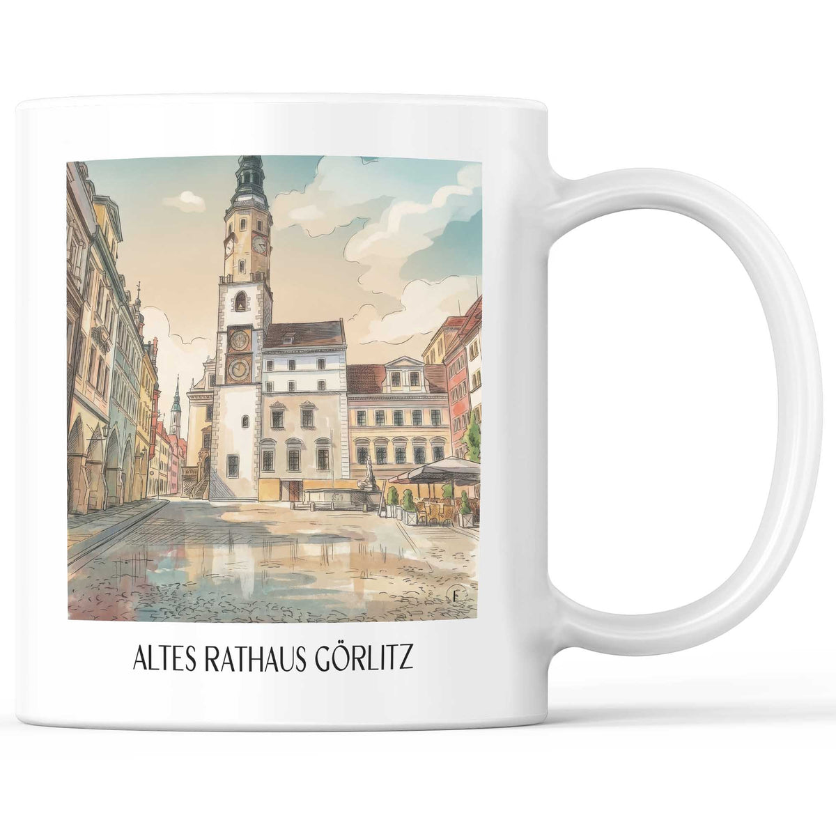 Altes Rathaus Kaffeebecher - Görlitz - Deutschland Becher - Kaffeetasse im Aquarell Stil - favplace