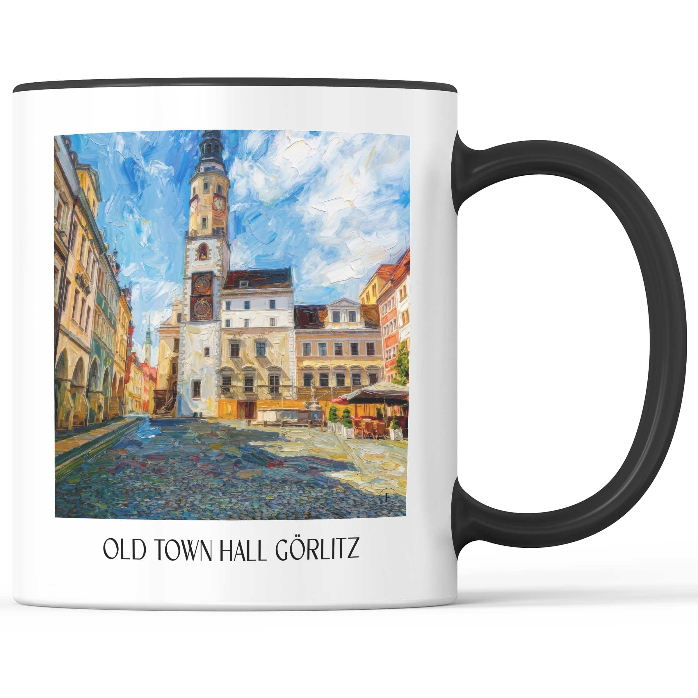 Altes Rathaus Kaffeebecher - Görlitz - Deutschland Becher - Kaffeetasse im Ölgemälde Stil - favplace