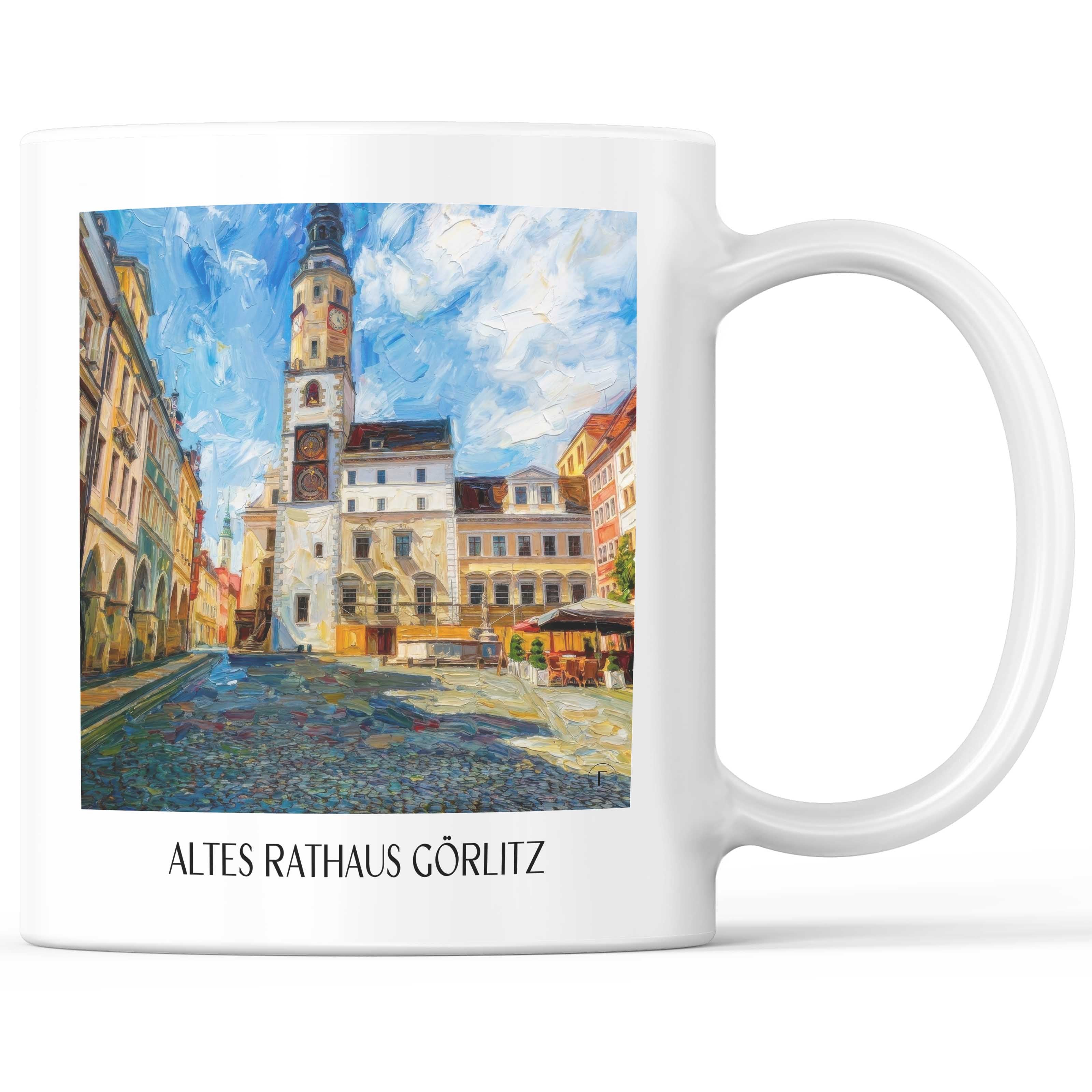 Altes Rathaus Kaffeebecher - Görlitz - Deutschland Becher - Kaffeetasse im Ölgemälde Stil - favplace