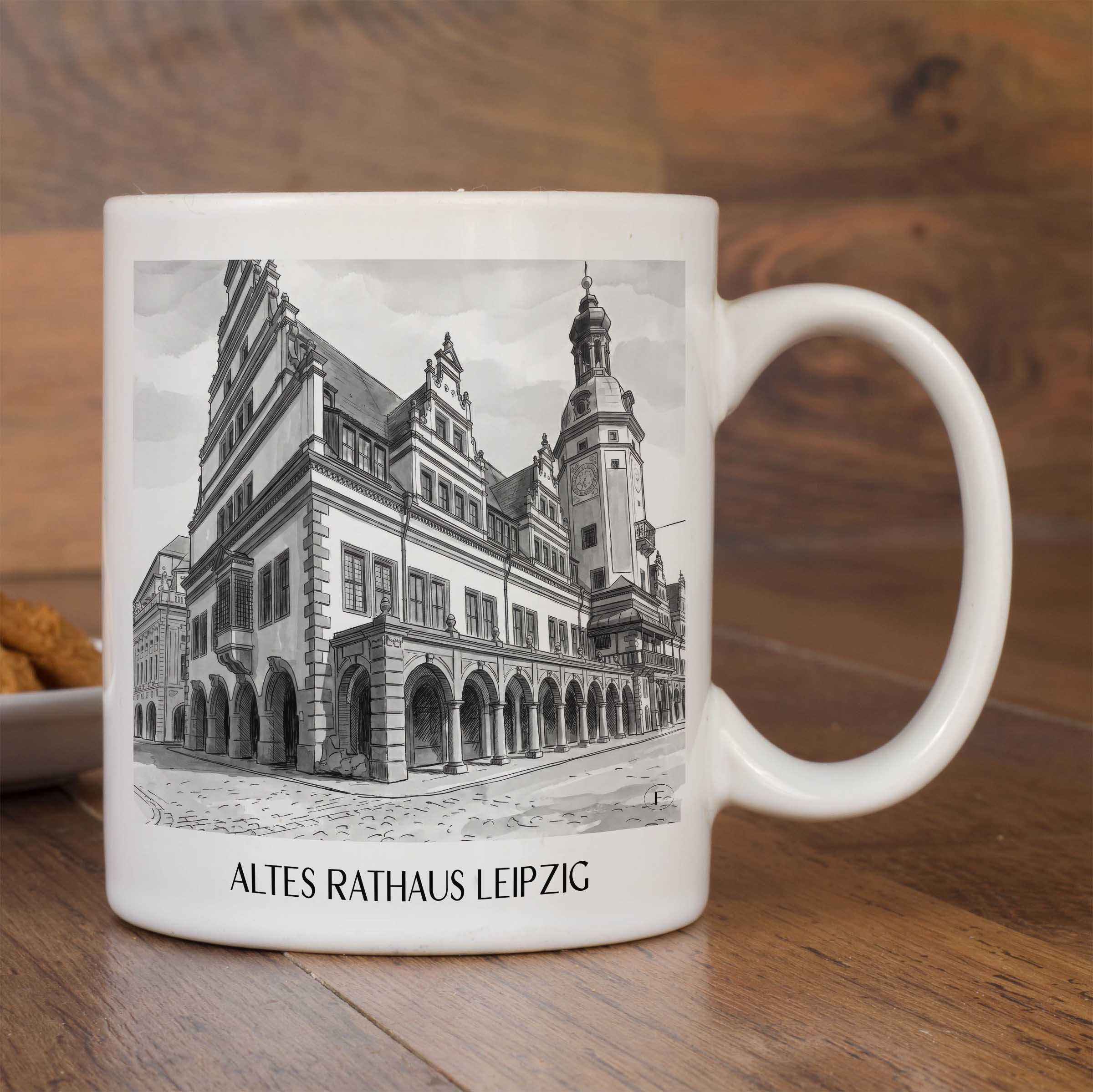 altes-rathaus-leipzig-deutschland-kaffeebecher-aquarell-schwarz-weiss