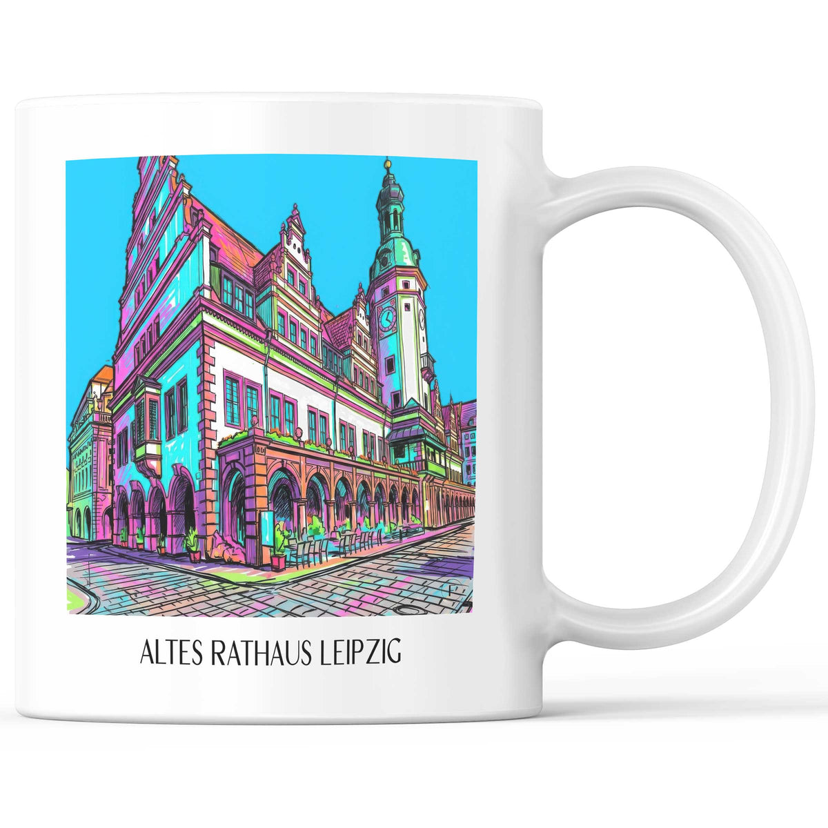 Altes Rathaus Kaffeebecher - Leipzig - Deutschland Becher - Kaffeetasse im Tag Graffiti Stil - favplace