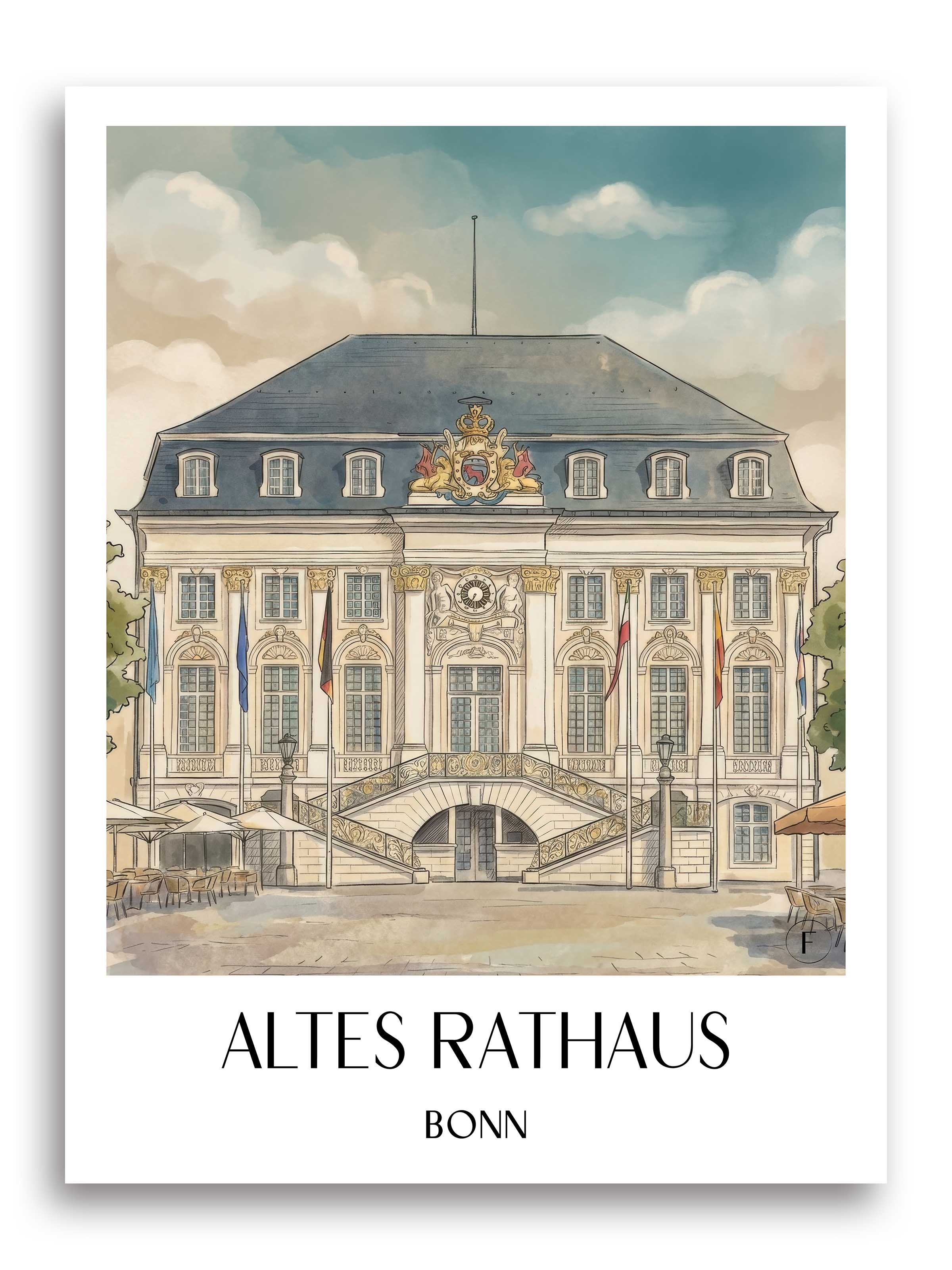 altes-rathaus-bonn-deutschland-poster-aquarell