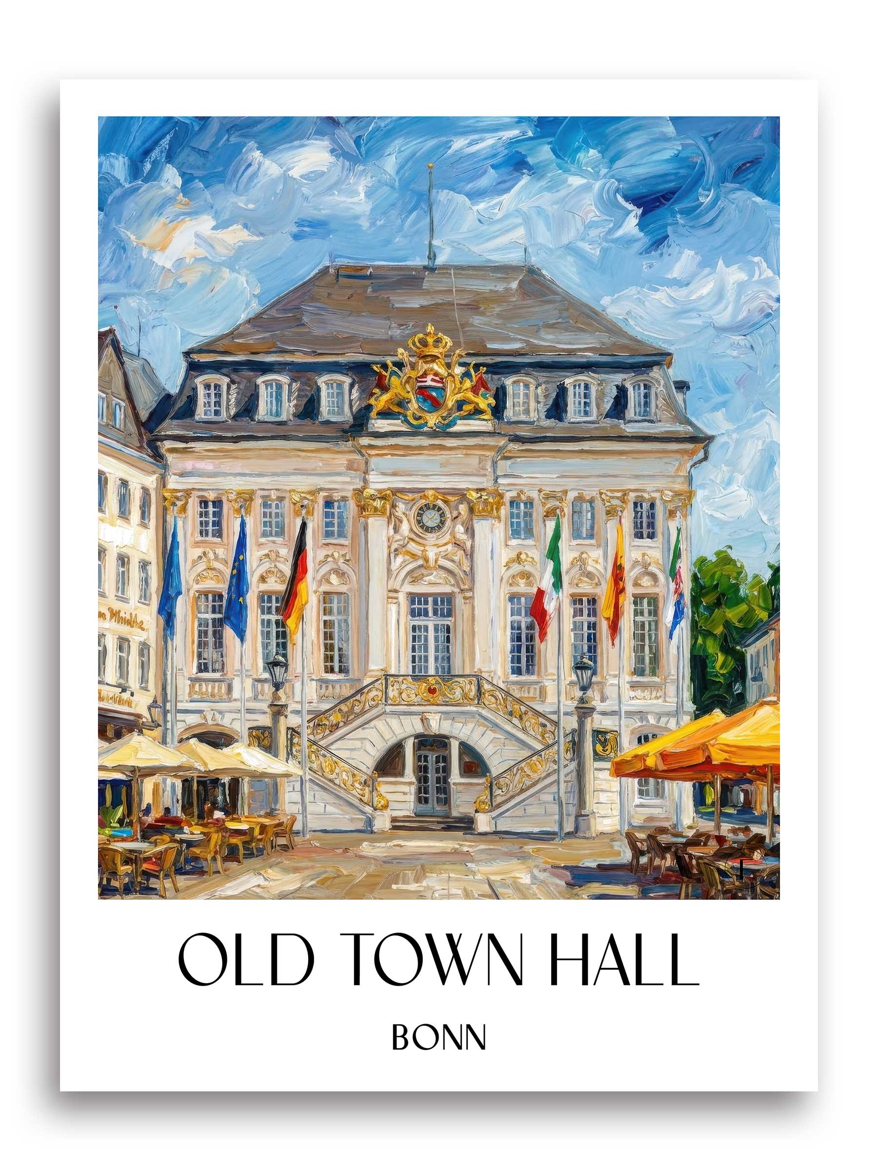 Altes Rathaus Poster - Bonn - Deutschland Kunstdruck - Ölgemälde von A4 bis A1 - favplace