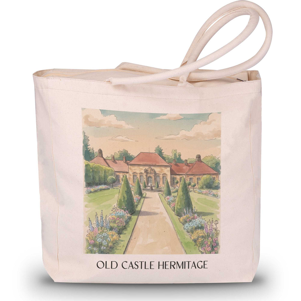 Altes Schloss Eremitage Shopping Tasche - Bayreuth - Deutschland Tote Bag - Einkaufstasche im Aquarell Stil - favplace