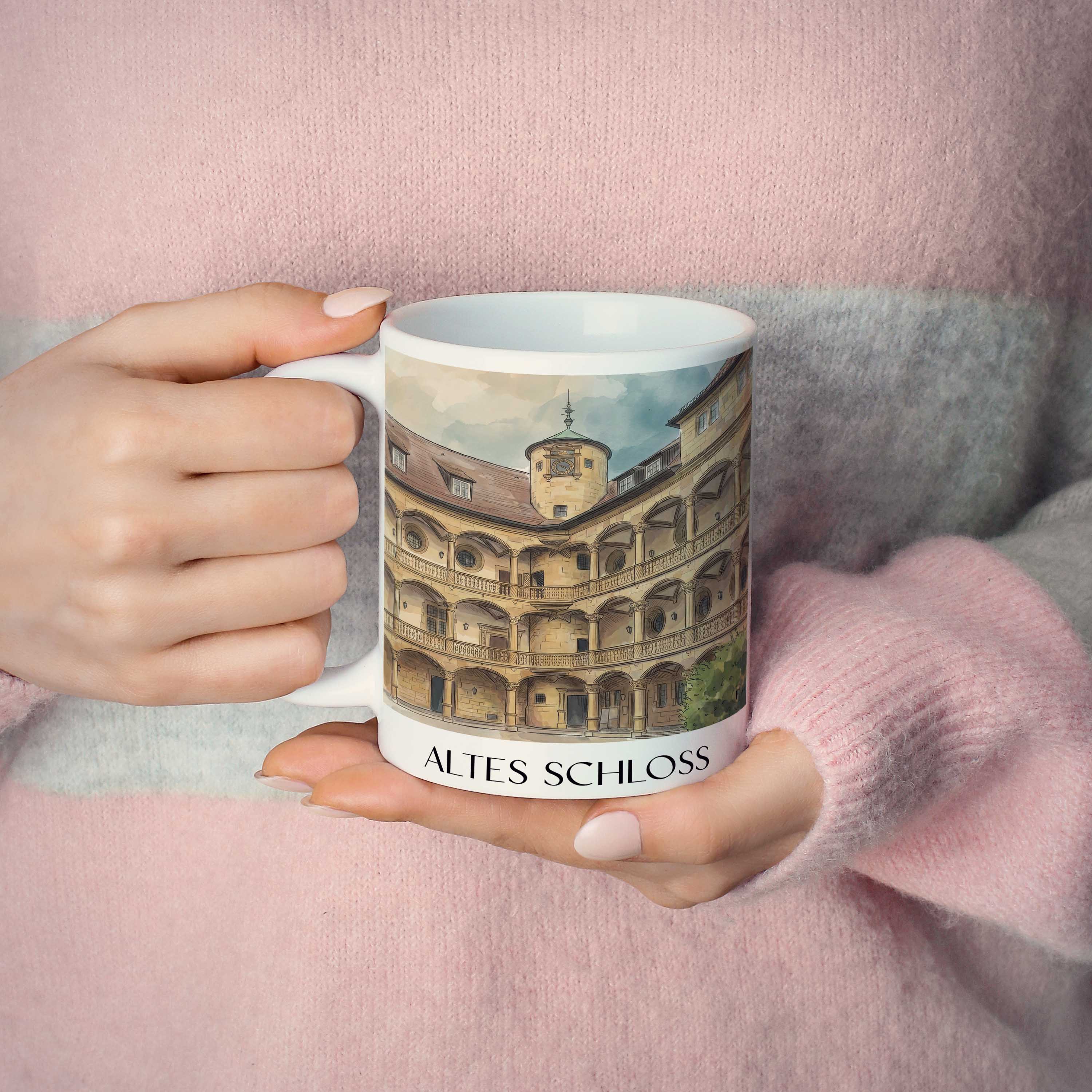 altes-schloss-stuttgart-deutschland-kaffeebecher-aquarell
