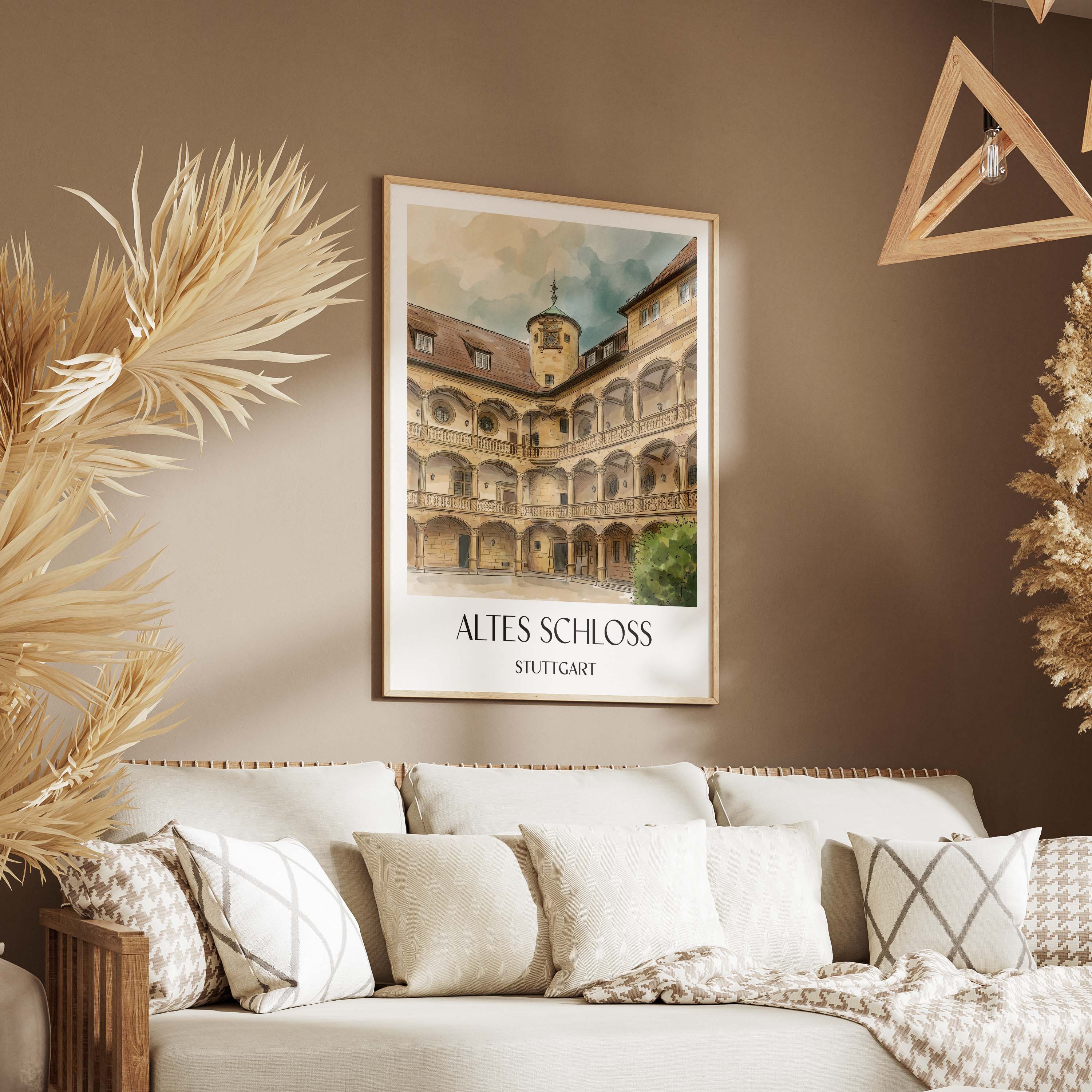altes-schloss-stuttgart-deutschland-poster-aquarell