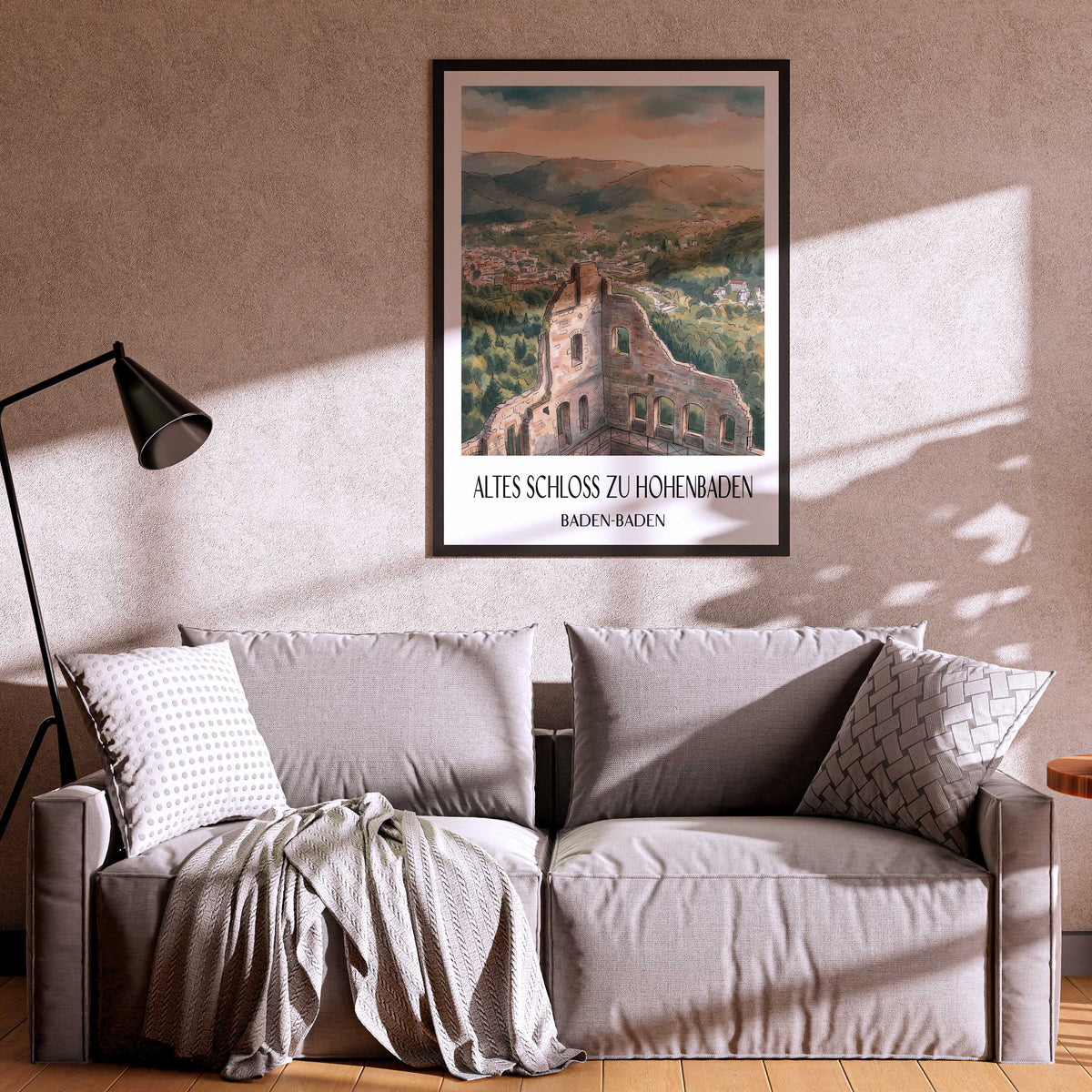 altes-schloss-zu-hohenbaden-baden-baden-deutschland-poster-aquarell