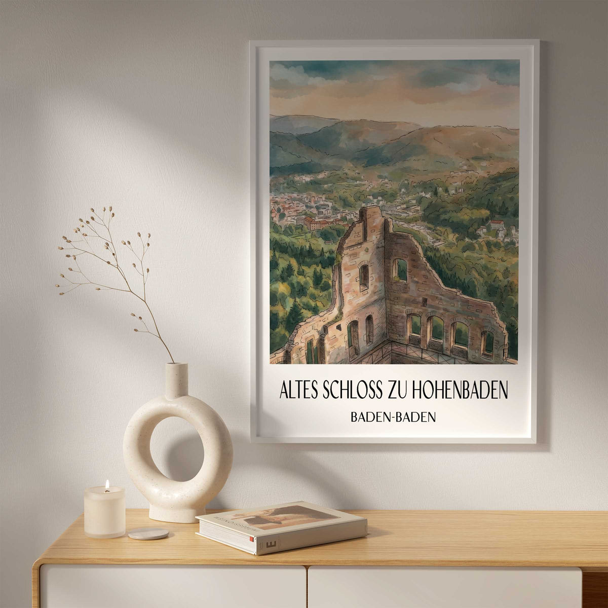 altes-schloss-zu-hohenbaden-baden-baden-deutschland-poster-aquarell