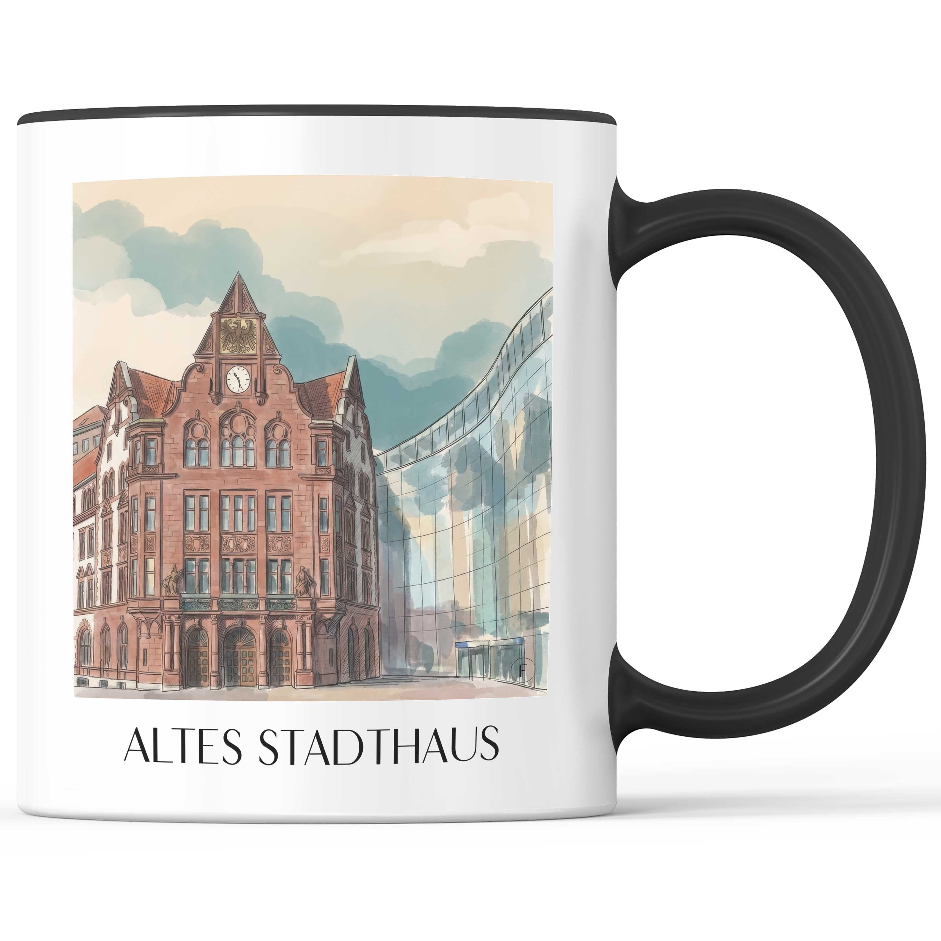 altes-stadthaus-dortmund-deutschland-kaffeebecher-aquarell