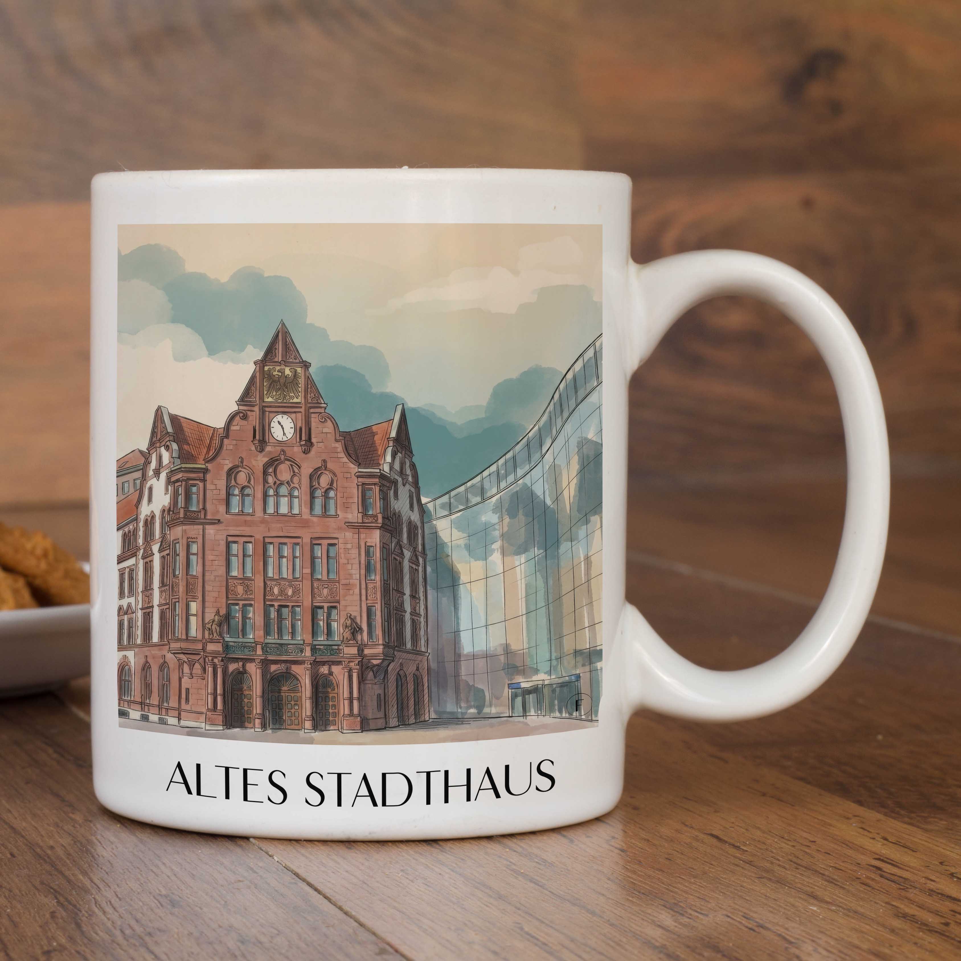altes-stadthaus-dortmund-deutschland-kaffeebecher-aquarell