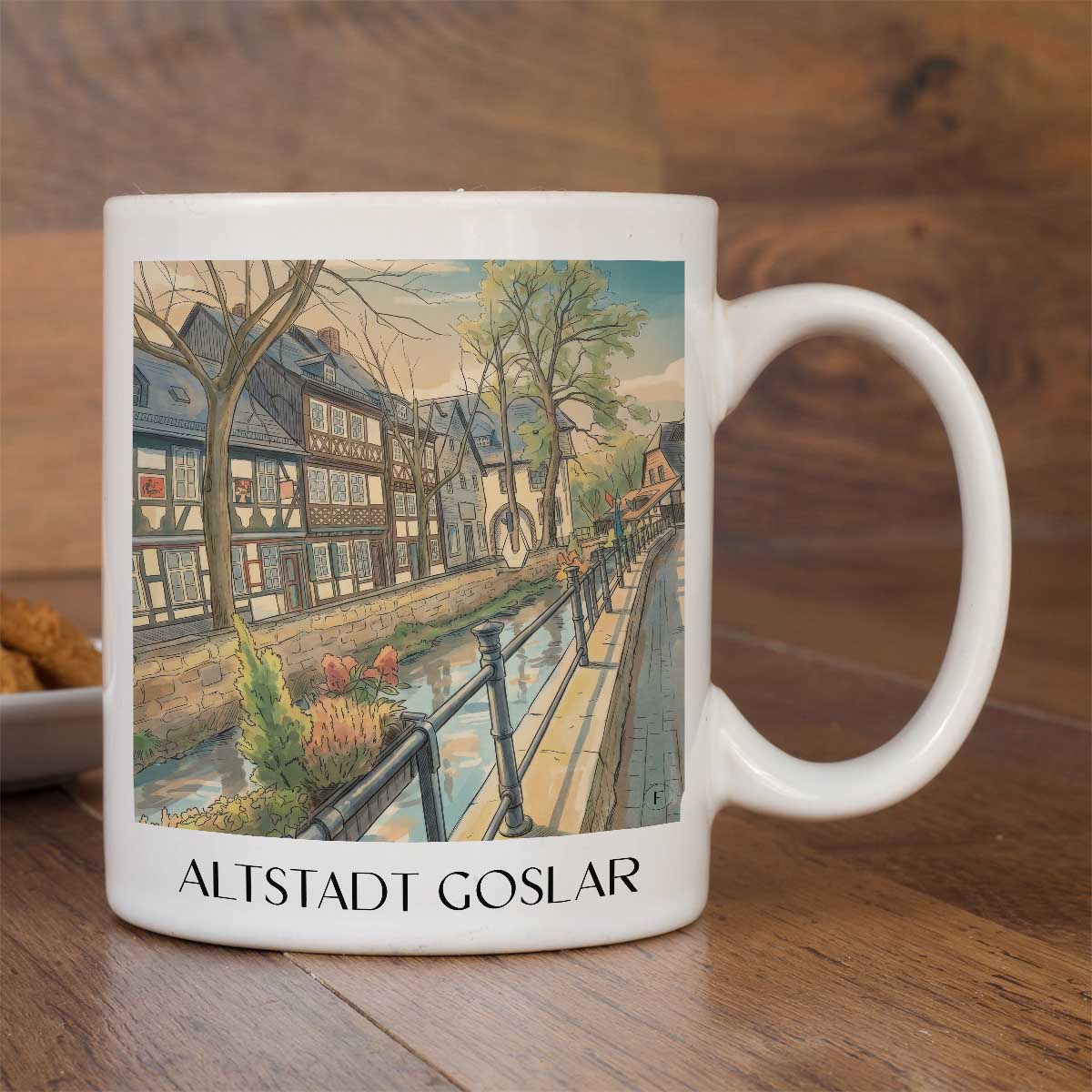 altstadt-goslar-deutschland-kaffeebecher-aquarell