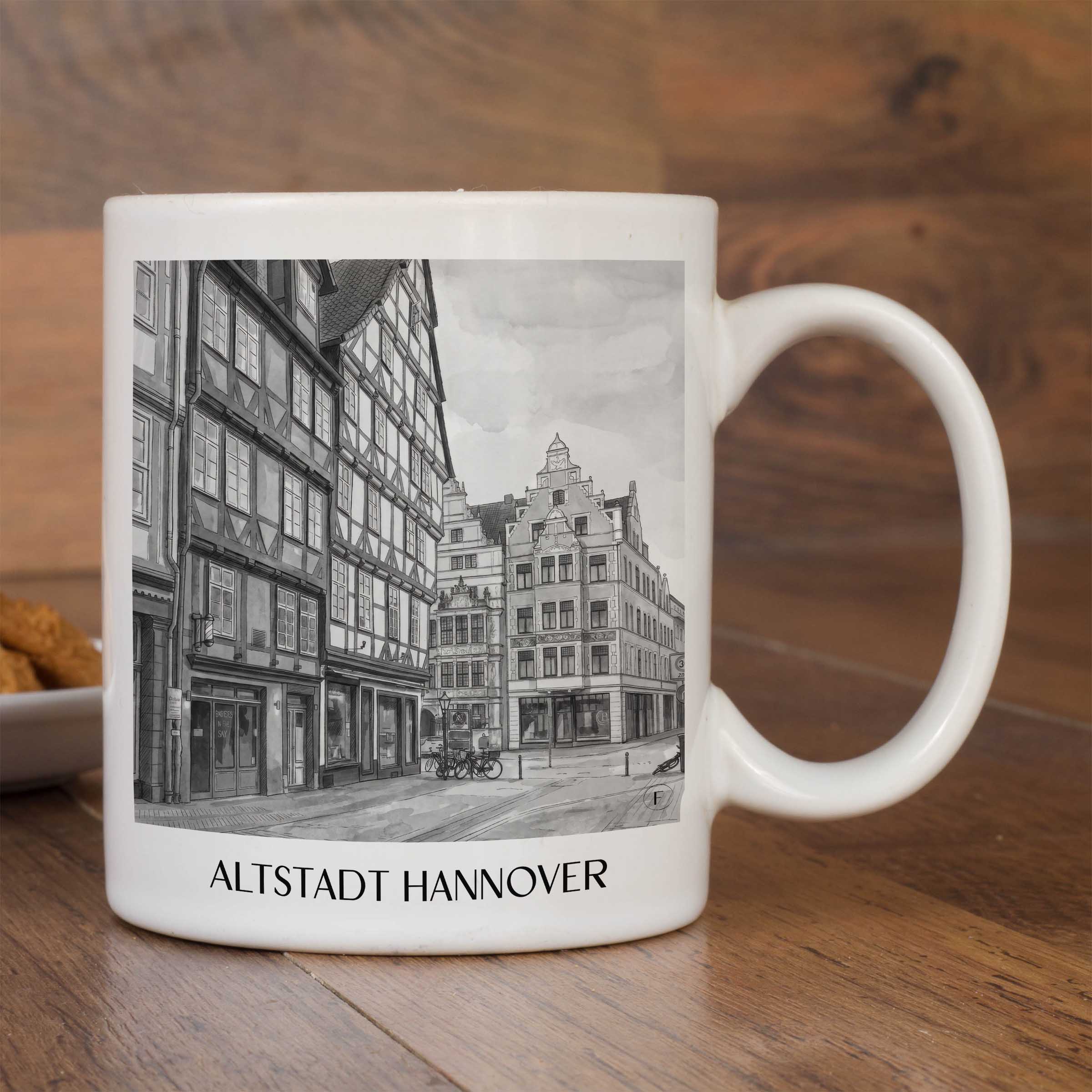 altstadt-hannover-deutschland-kaffeebecher-aquarell-schwarz-weiss