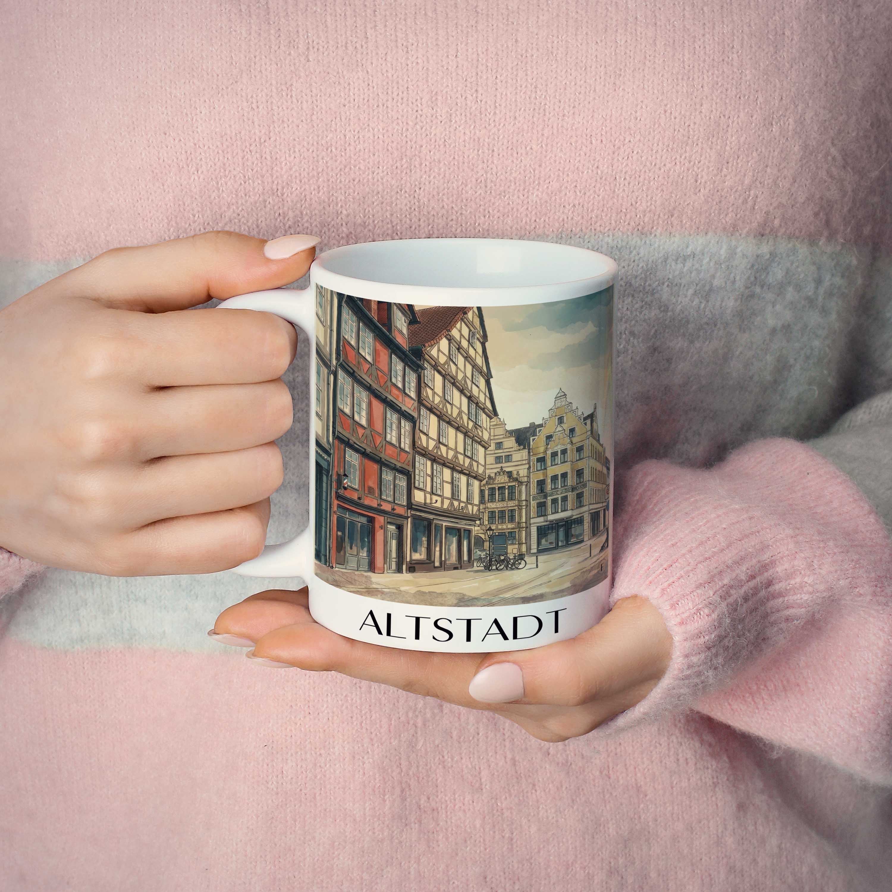 altstadt-hannover-deutschland-kaffeebecher-aquarell