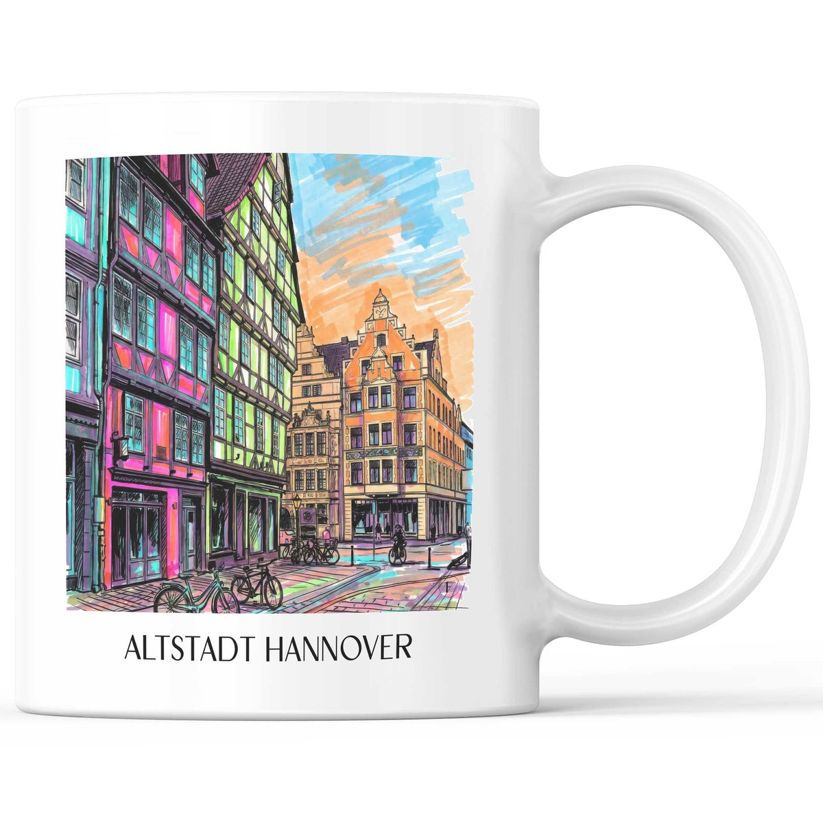 Altstadt Kaffeebecher - Hannover - Deutschland Becher - Kaffeetasse im Tag Graffiti Stil - favplace