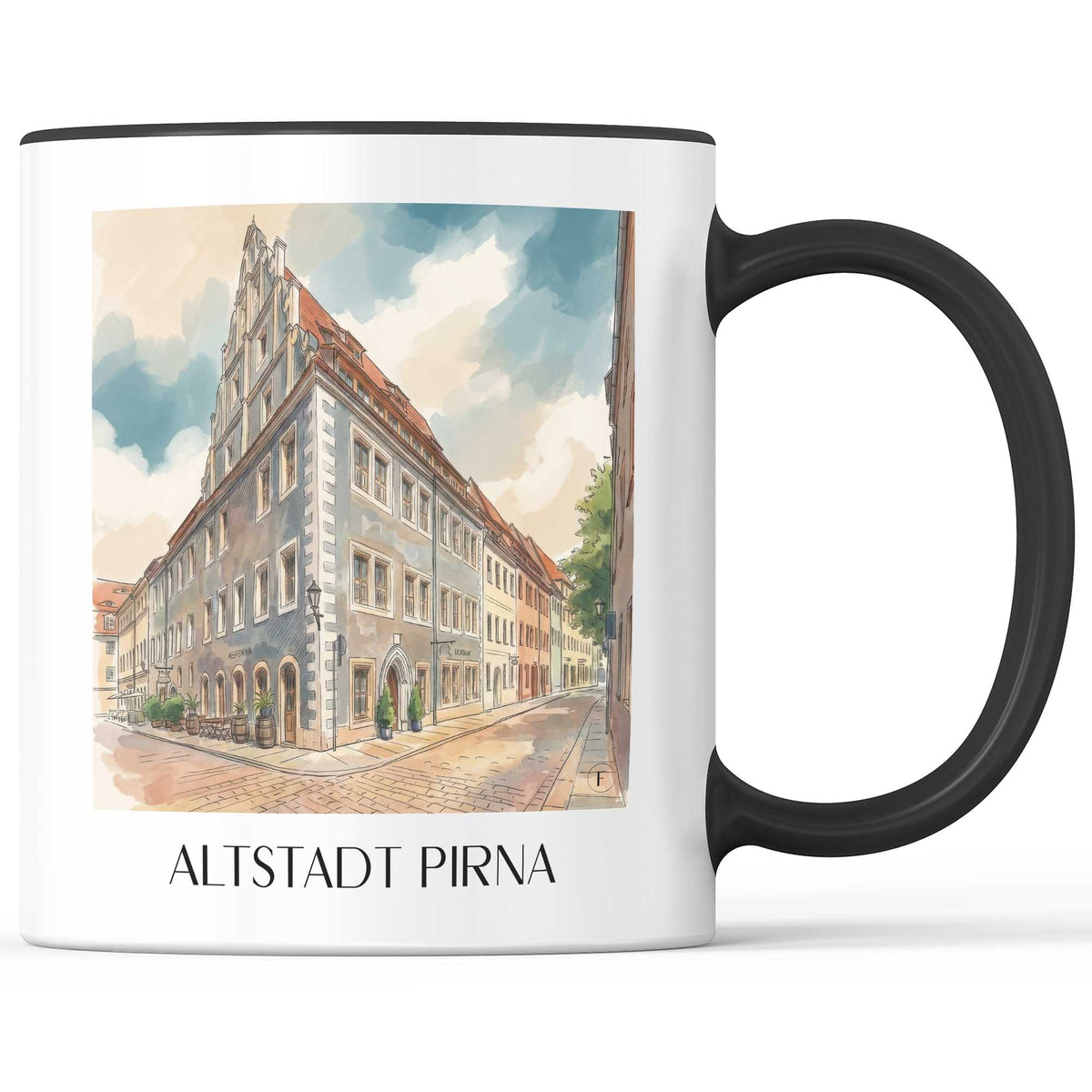 altstadt-pirna-deutschland-kaffeebecher-aquarell