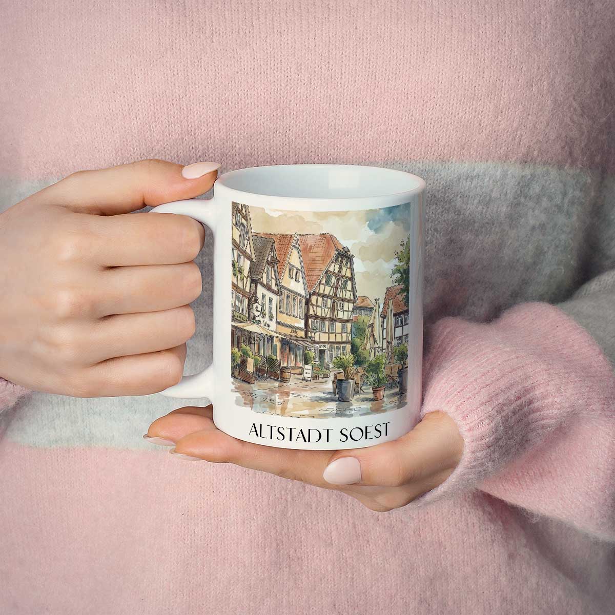 altstadt-soest-deutschland-kaffeebecher-aquarell