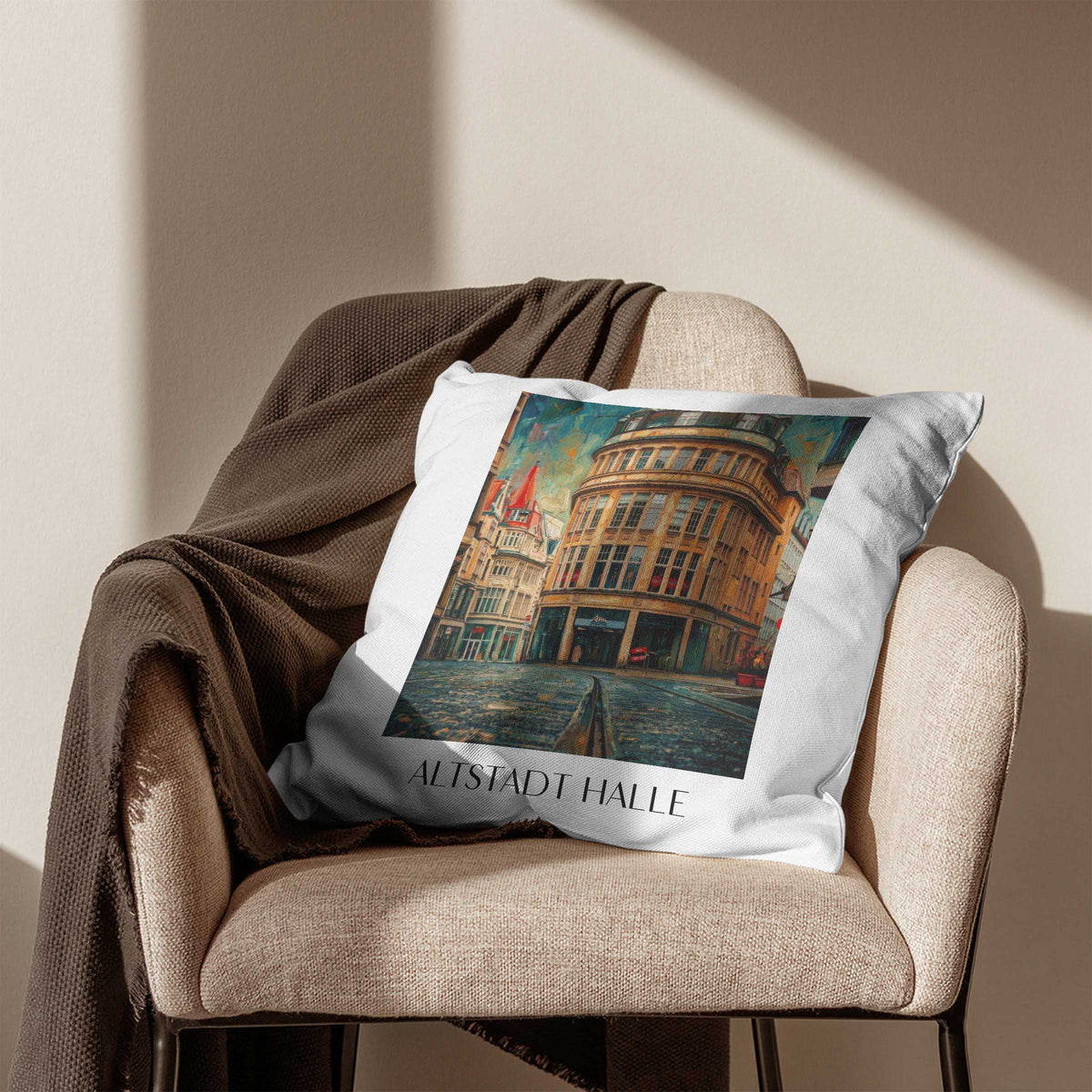 altstadt-halle-deutschland-kissenbezug-oil-painting-oelgemaelde