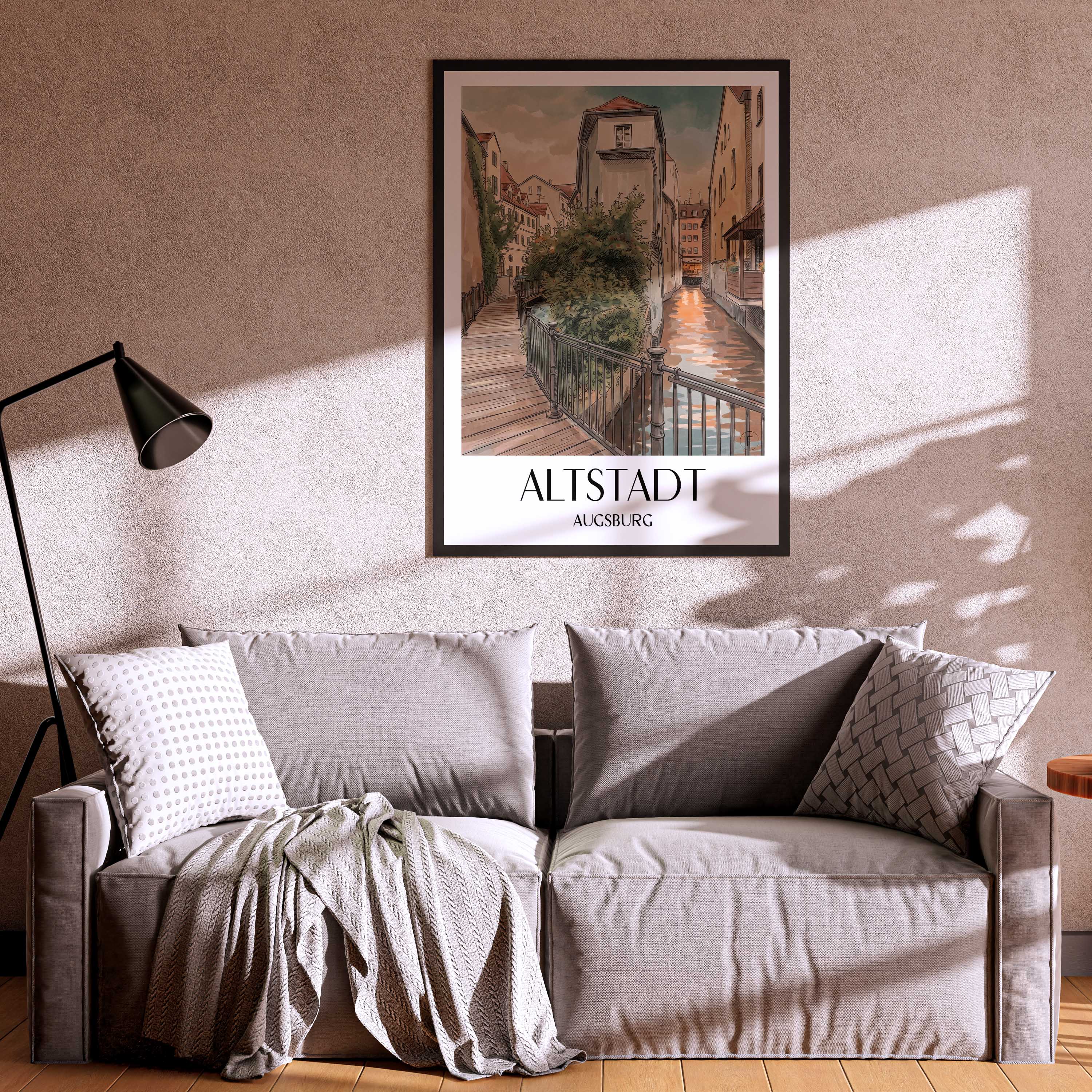 altstadt-augsburg-deutschland-poster-aquarell