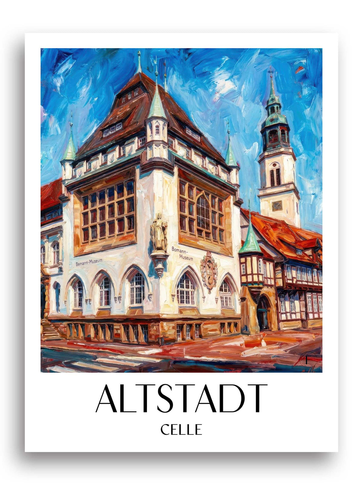 altstadt-celle-deutschland-poster-oil-painting-oelgemaelde