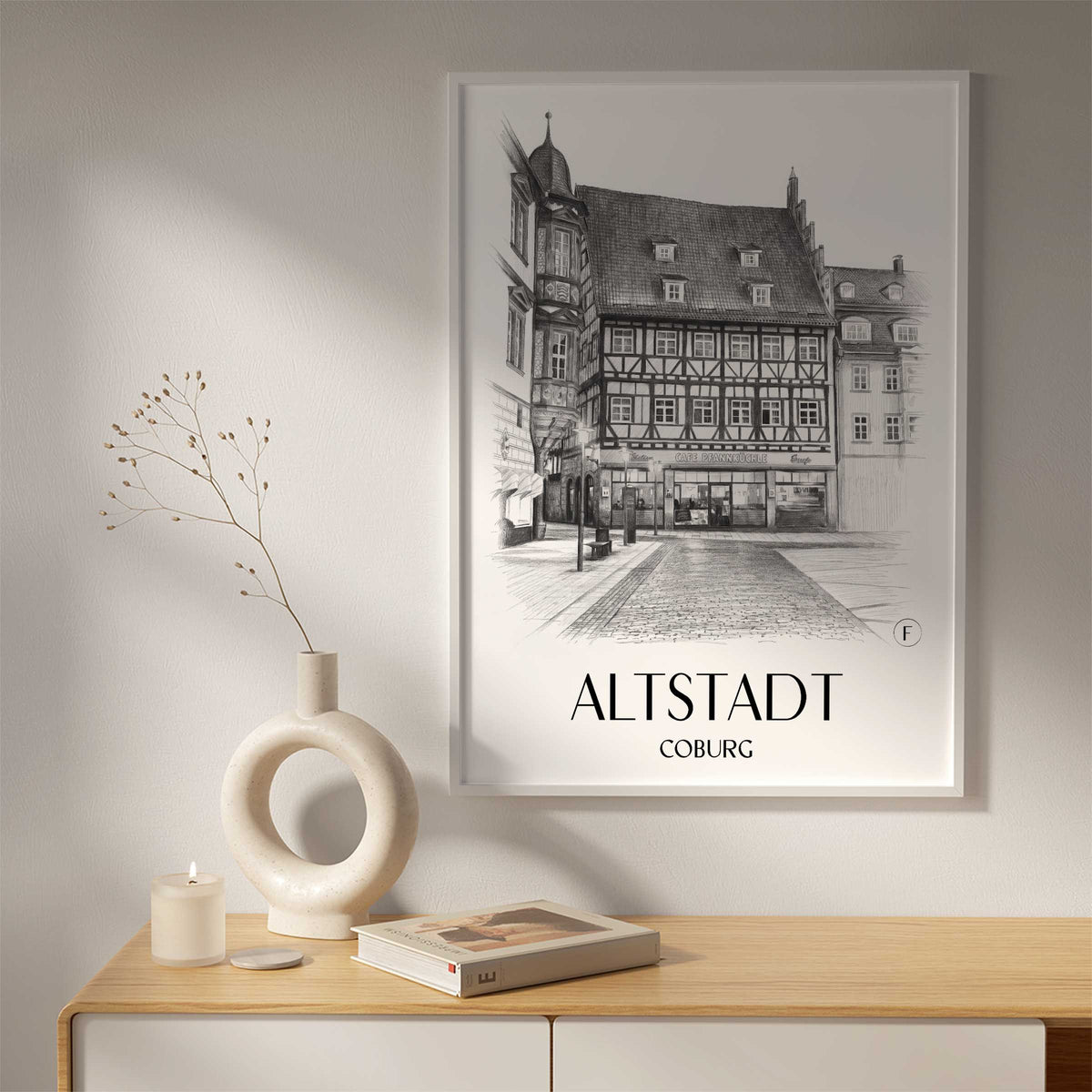 altstadt-coburg-deutschland-poster-bleistift-zeichnung-drawing