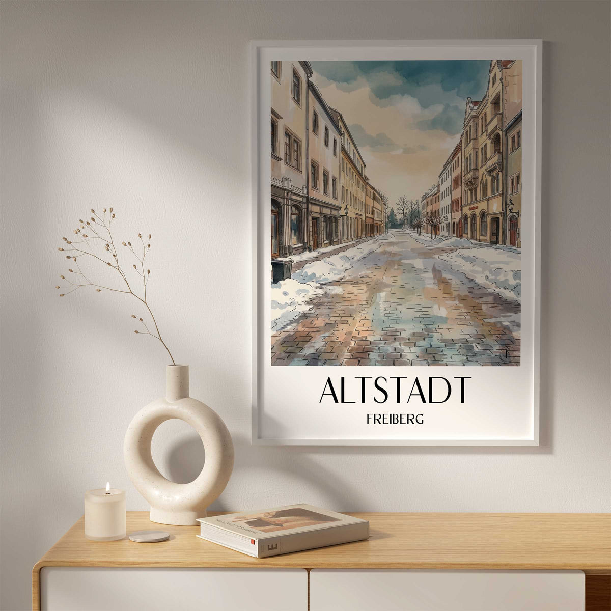 altstadt-freiberg-deutschland-poster-aquarell
