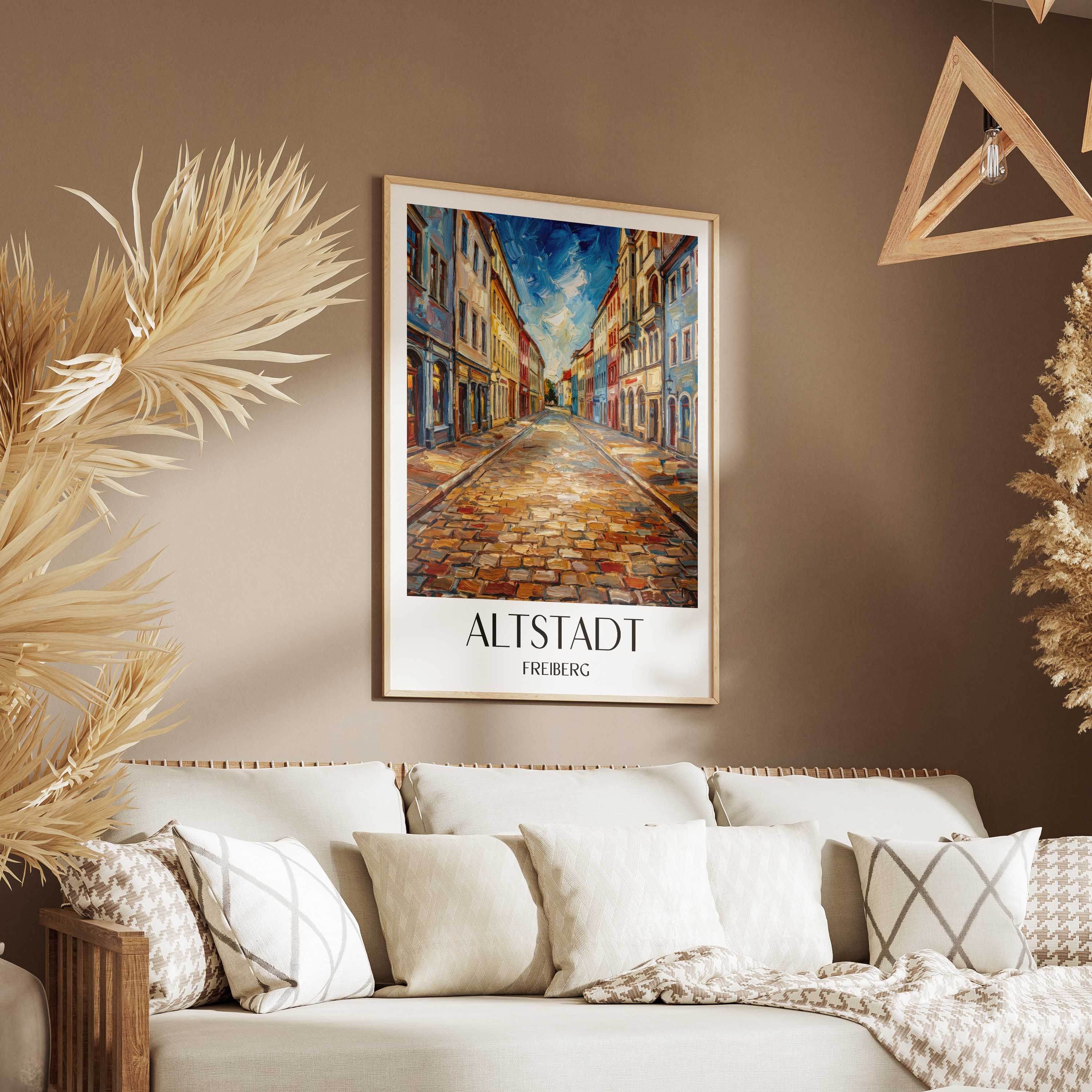 altstadt-freiberg-deutschland-poster-oil-painting-oelgemaelde