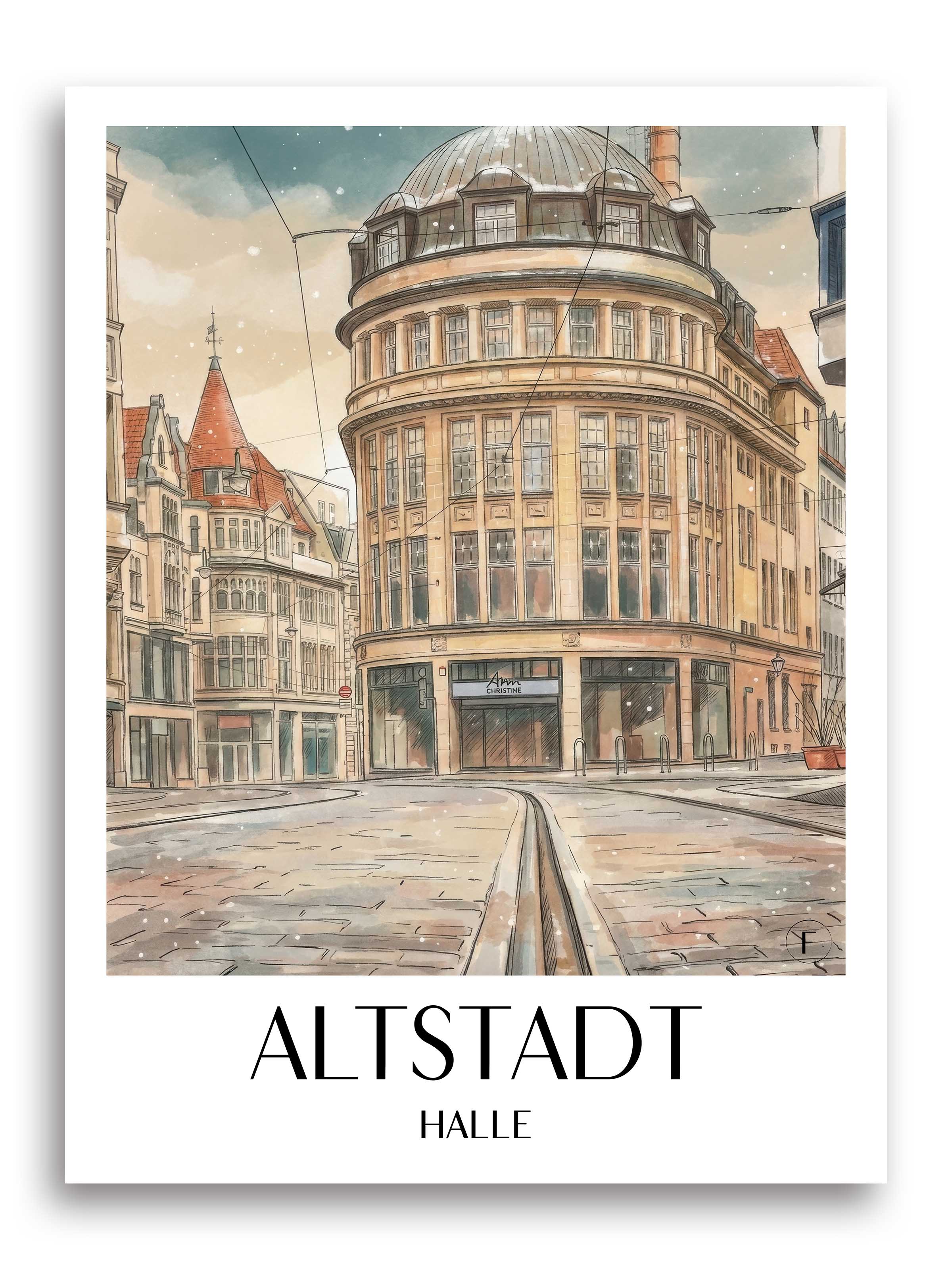 altstadt-halle-deutschland-poster-aquarell